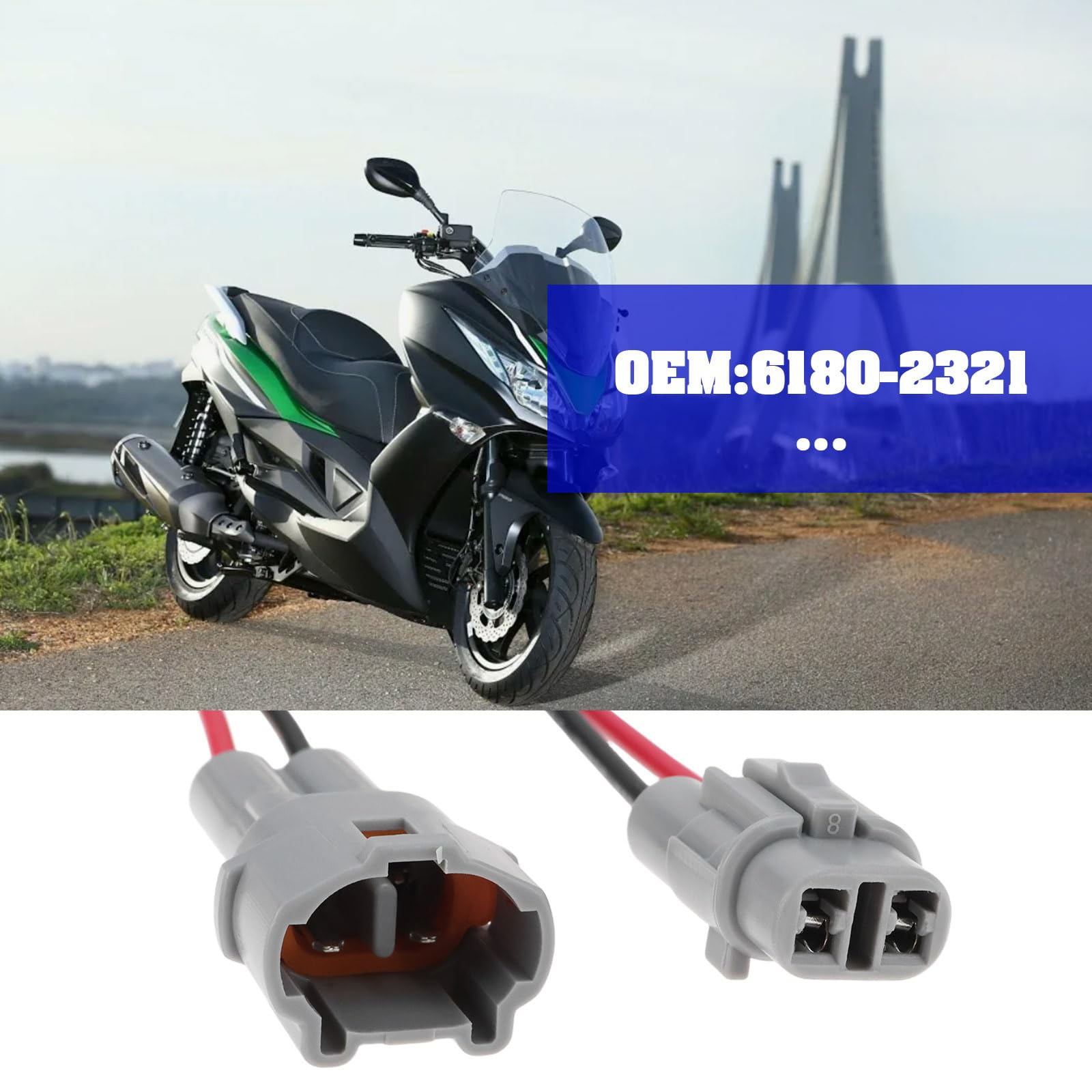 1 zestaw 2-pinowych wstępnie okablowanych wtyków żeńskich i męskich 6180-2321 kompatybilna z Sumitomo kompatybilna z Suzuki MT090