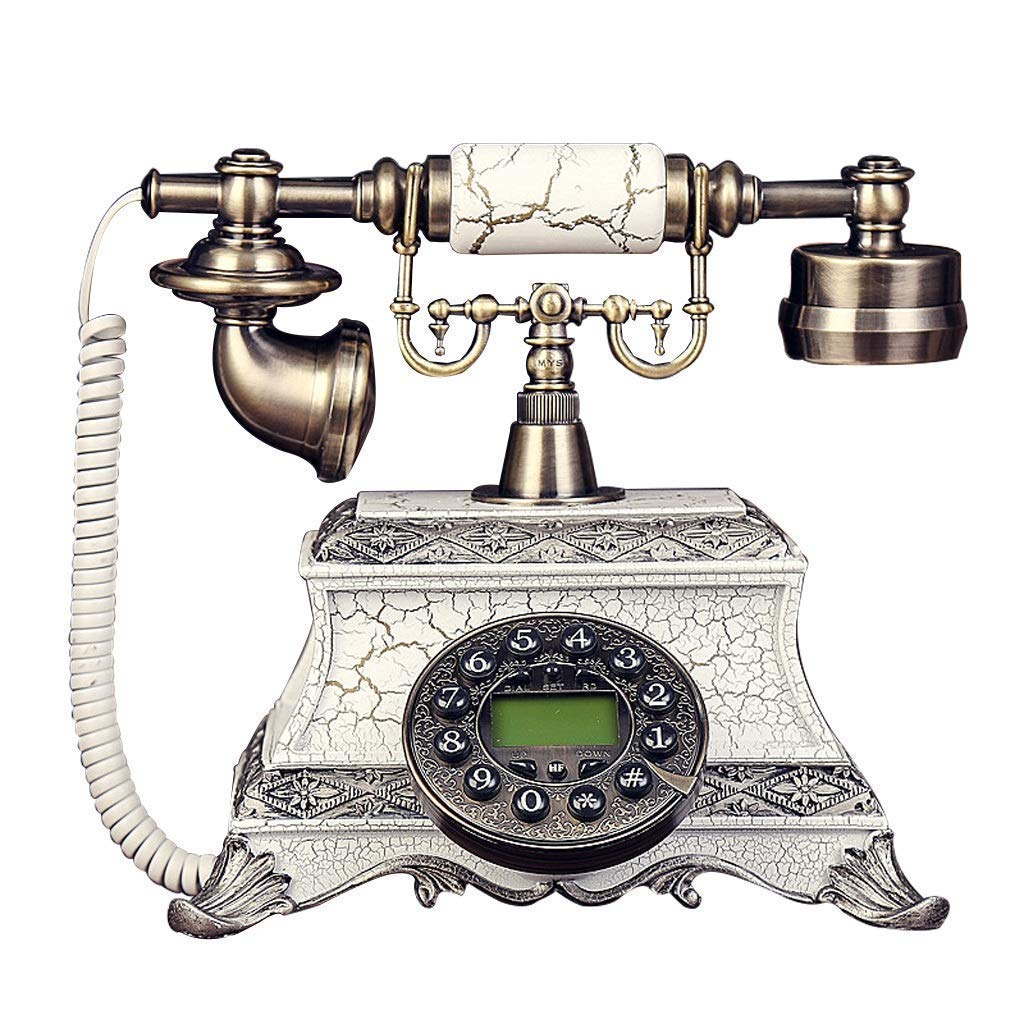 Klasyczny europejski telefon stacjonarny retro, kabel do stacjonarnej linii telefonicznej, pęknięta żywica, retro, vintage, telefon stacjonarny, dekoracja biura i rodzina, 25 22 25 cm, różnorodność
