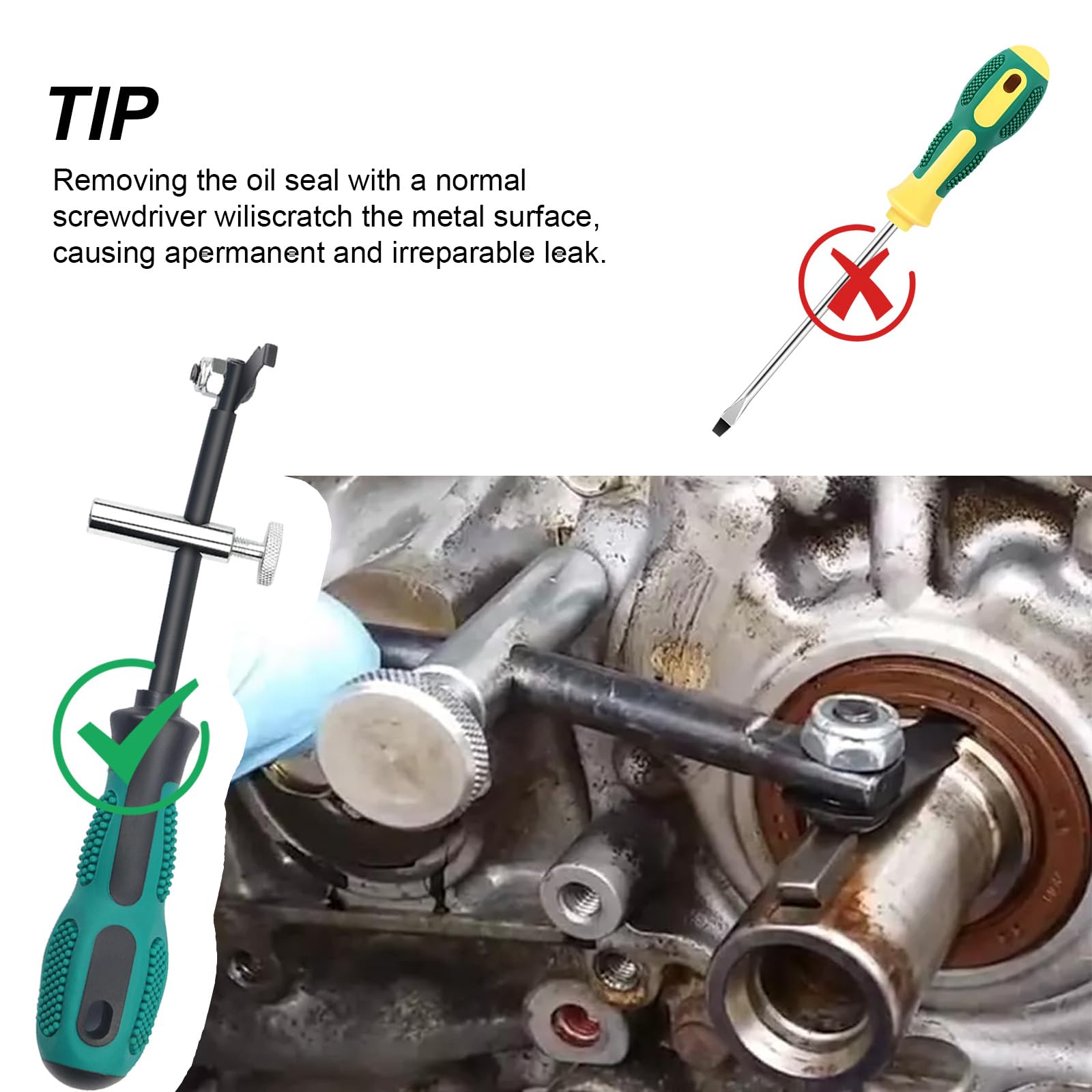 LAINLOY Chiave Estrattore Per Paraoli E Guarnizioni – Doppio Gancio In Acciaio Al Carbonio, Strumento Di Rimozione Per Auto, Manico Antiscivolo