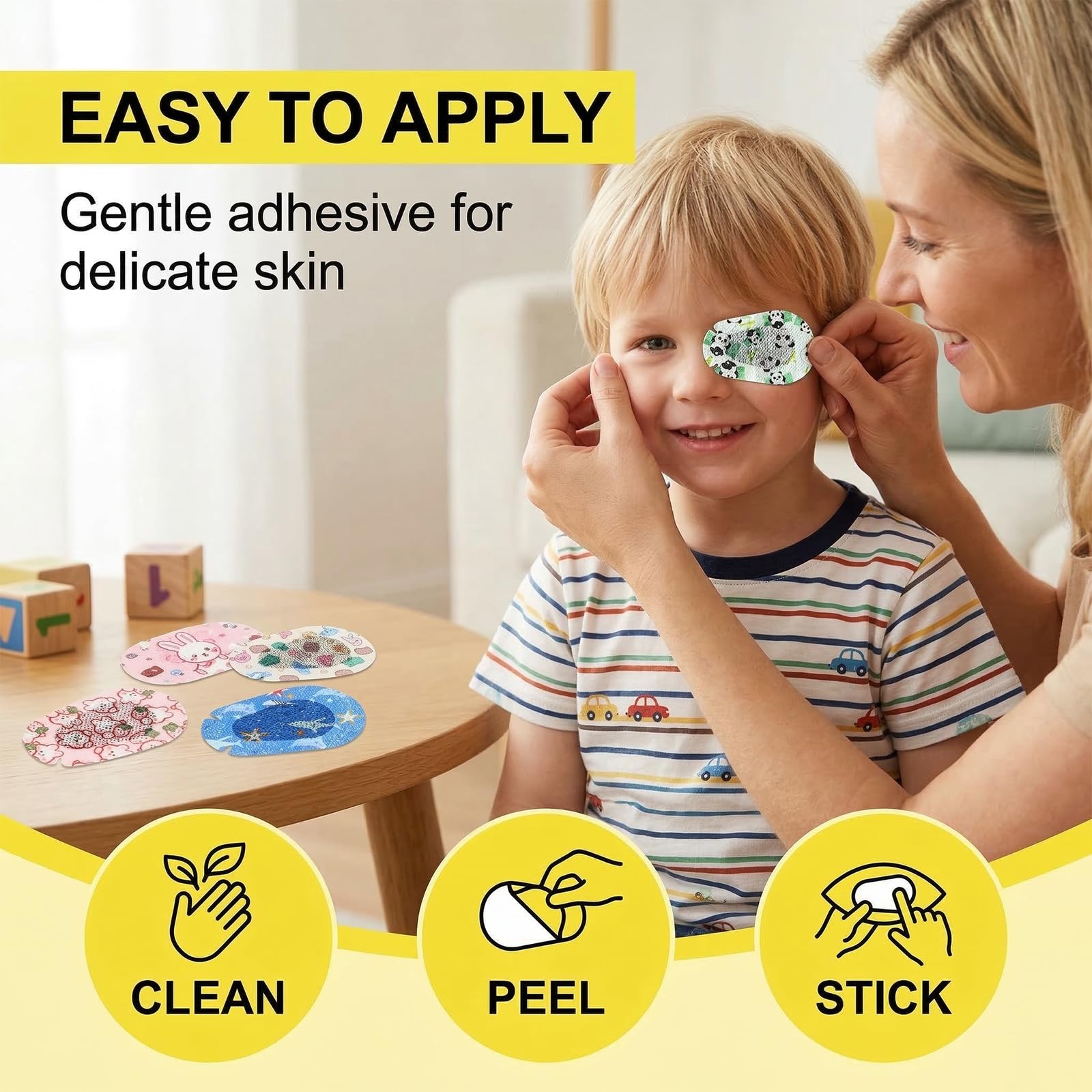 24 pezzi Cerotti Adesivi per Occhi Monouso Traspiranti Blocca-luce Allegri e Simpatici, Autoadesivi, Cerotti per Ambliopia per Bambini e Adulti, per Amblyopia e Pelle Delicata