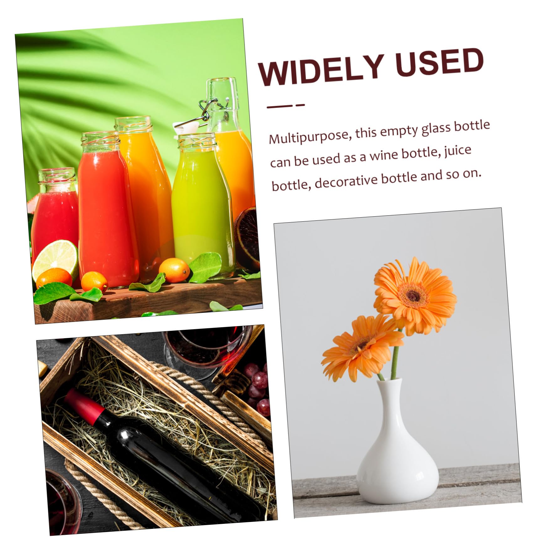 VALICLUD 2stücke Farbige Glas Weinflaschen Leer Multifunktionale Weinflaschen aus Glas für Dekoration und Aufbewahrung von Wein Saft und Blumen