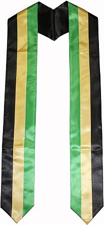 Del Mex Jamaica and USA Combo Flag Graduation Sash Stole Country Pride