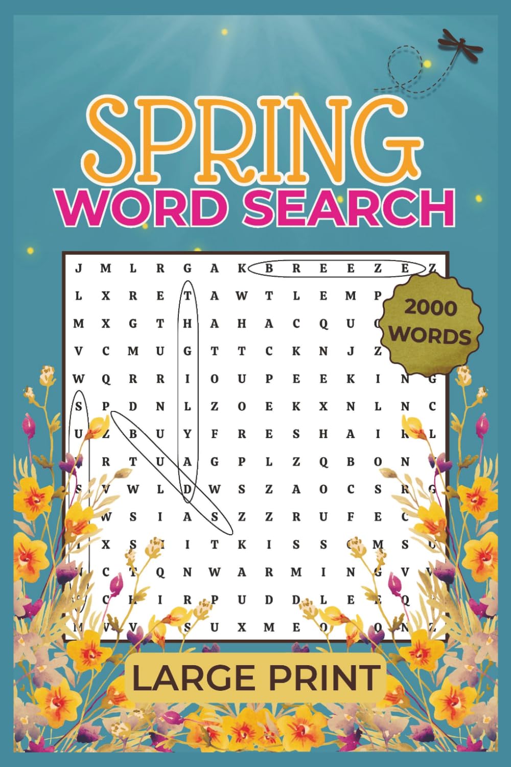 Spring Word Search: 100 Large Print Puzzles for Relaxing Seasonal Fun (2000 Words)