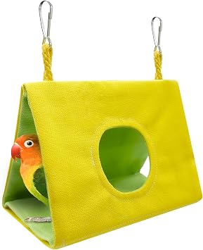Bird Nest House Summer Bird Bed for Cage Hanging Hammock Shed Hut Parrot Hideaway for Budgies Lovebirds Cockatiels Conures Quakers African Grey Amazon Parrots, Small to Large Birds S