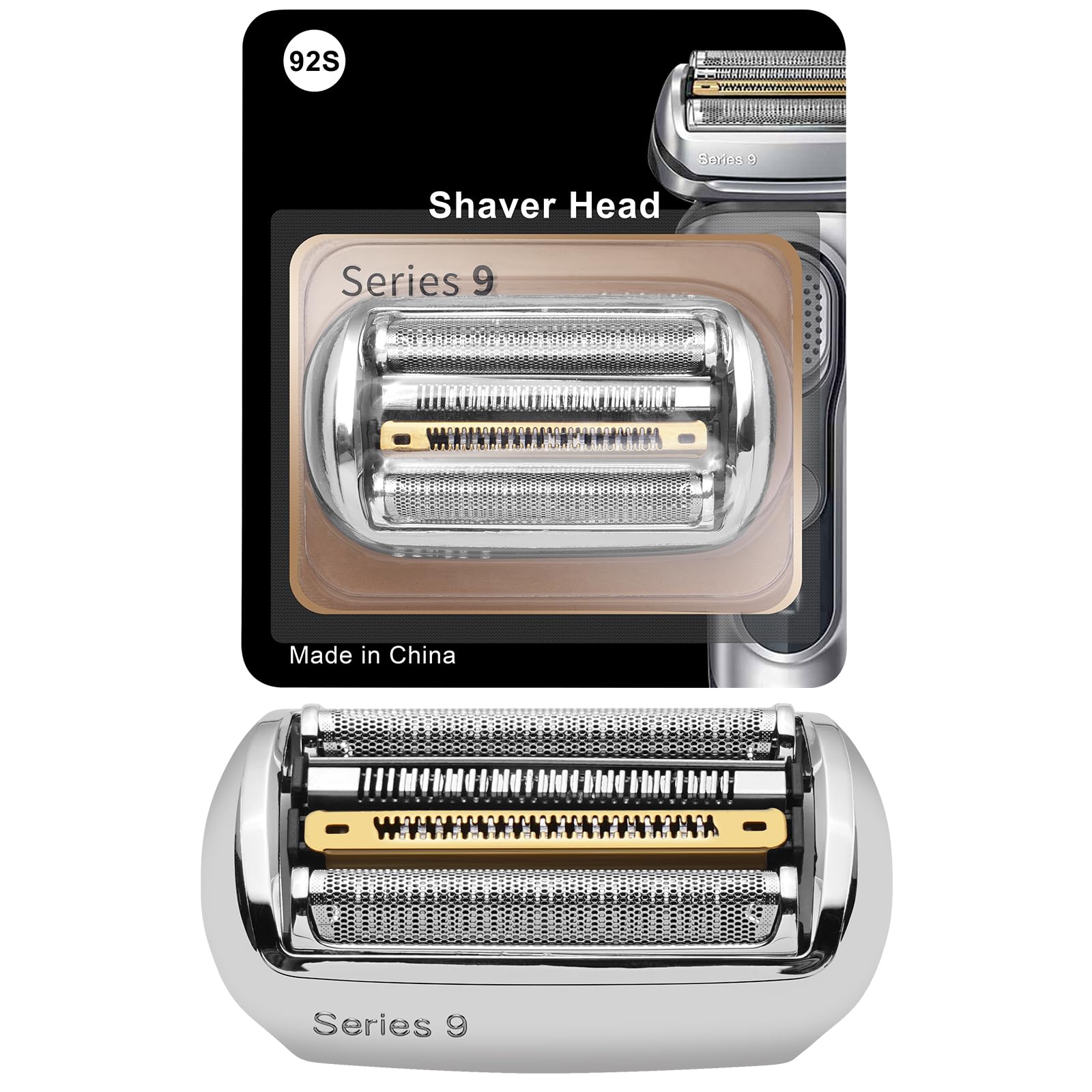 92S Replacement Shaver Head Compatible with Braun 9 Series Foil Shaver 9477cc,9330s,9465cc,9460cc,9419s,9390cc,9385cc