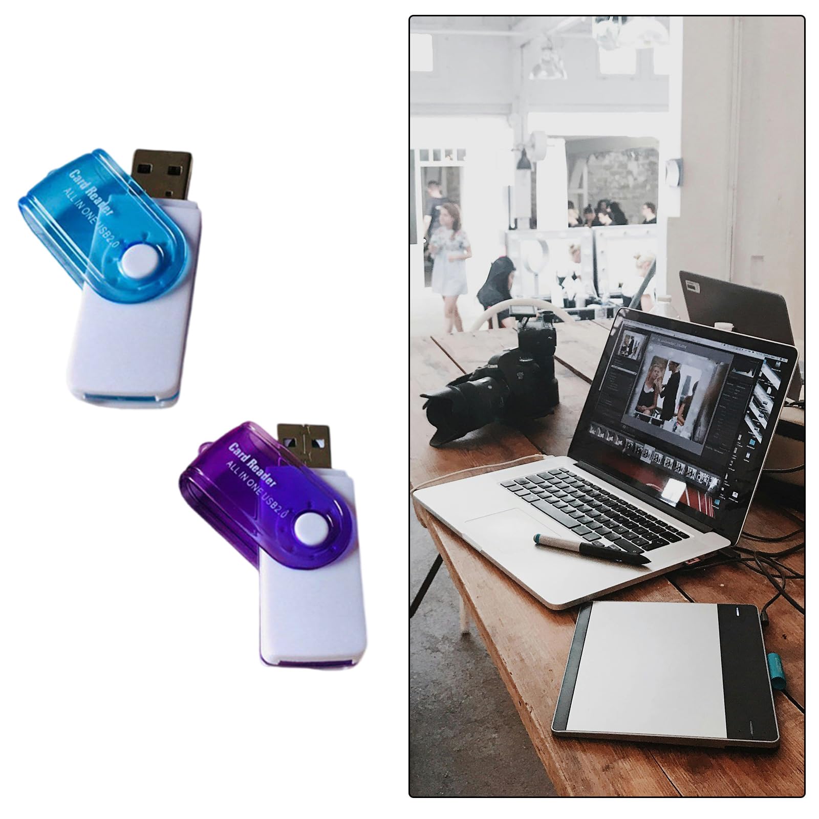 Lector de tarjetas USB TF para memoria de PC a adaptador USB MS para cámara de lectura simultánea