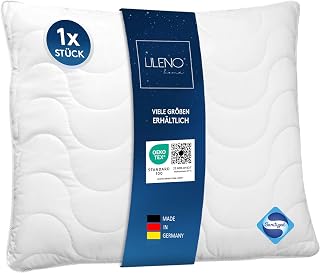LILENO HOME Kopfkissen 80x80 – 95°C waschbar, Oeko-Tex & Made in DE – Kissen 80x80 anpassbar für himmlischen Schlaf – Haut schmeichelndes & geruchsfreies Pillow