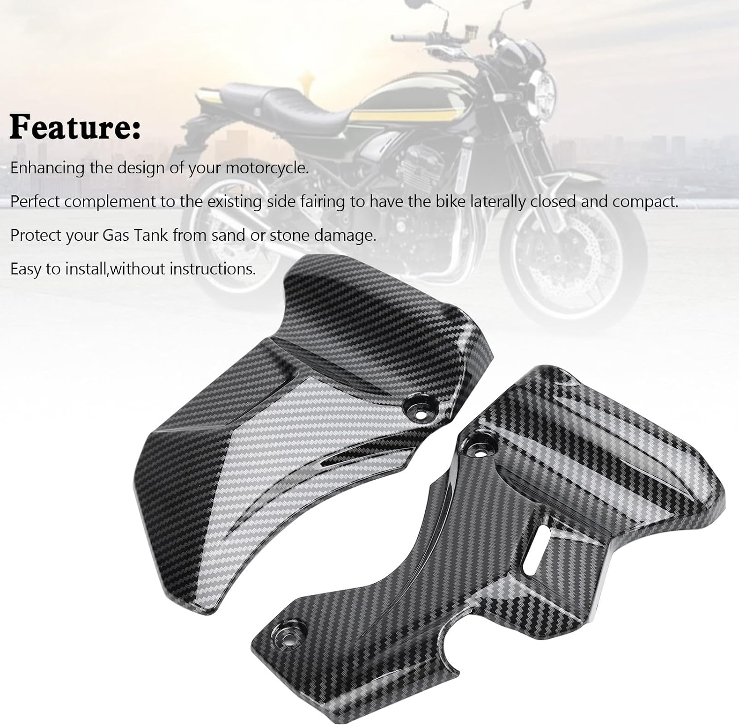 Gas Tank Side Trim Cover Panel Fairing Cowl fit for Kawasaki Z900RS 2018-2023