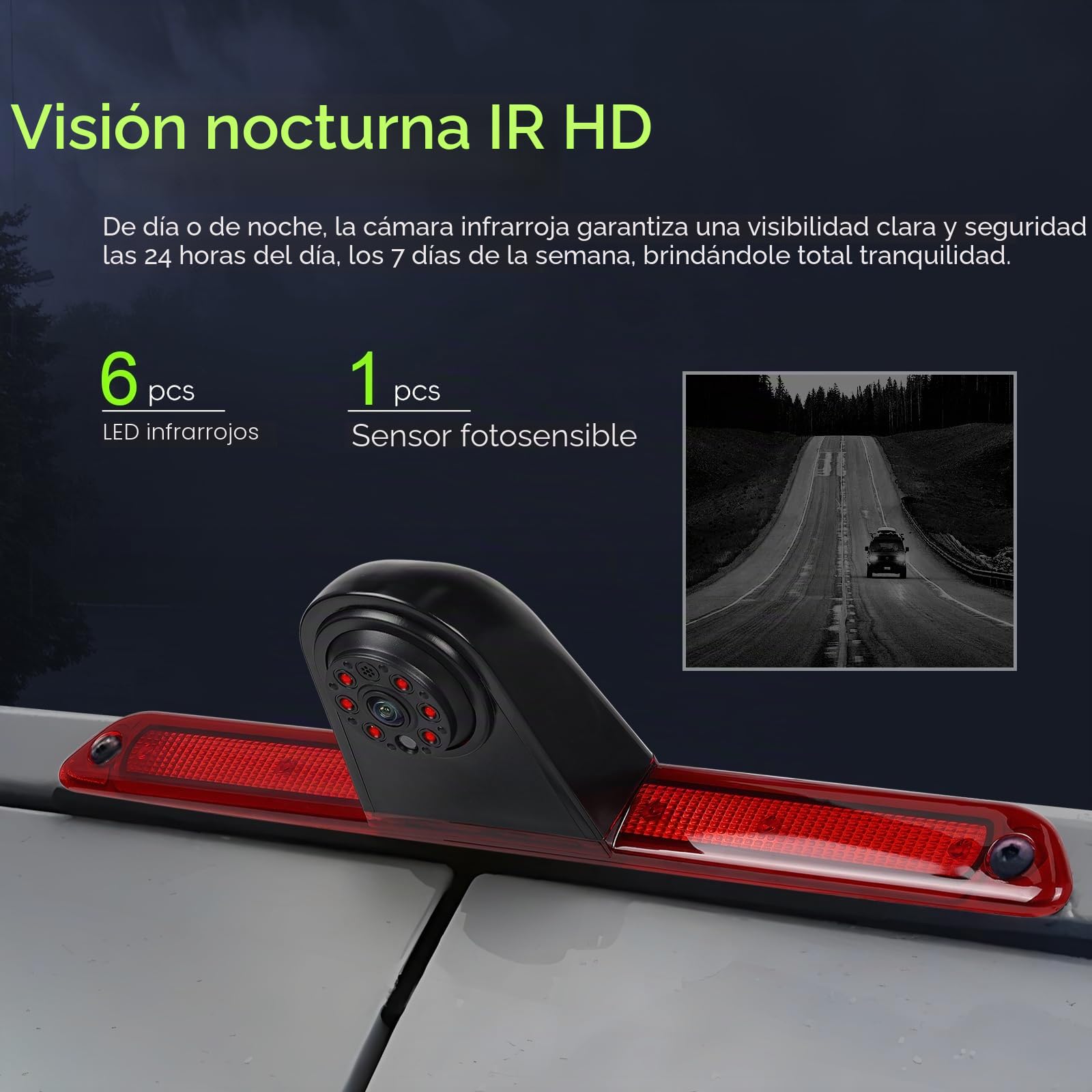SIXWIN Cámara Trasera para Mercedes Sprinter 2006-2019, 720P, IP67, Ángulo 140°, Fácil Instalación, Kit Completo de Cables, Cámara de Marcha Atrás