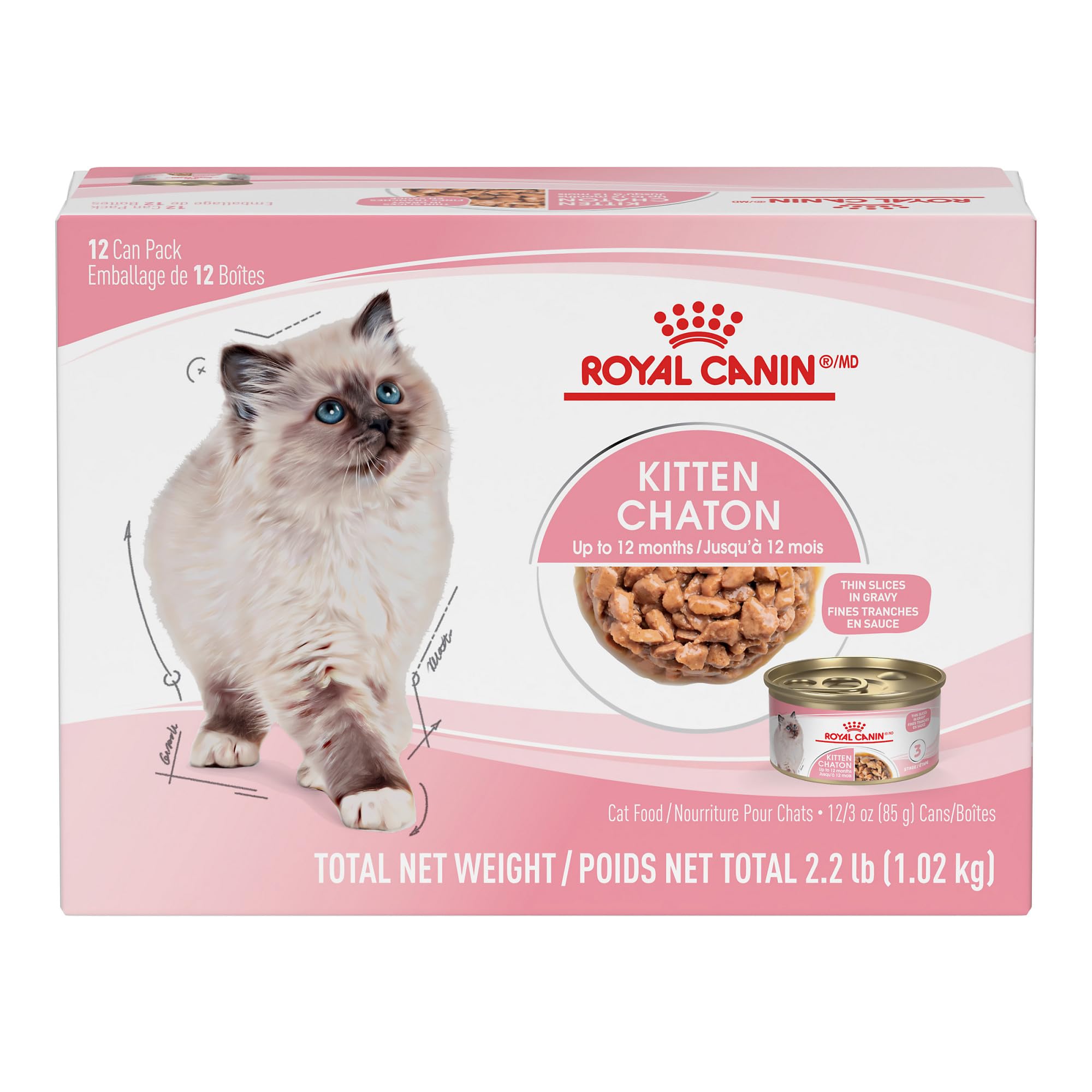 Royal Canin Feline Health Nutrition Kitten Thin Slices in Gravy Canned Cat Food, 3 oz can (12-Count) image 3