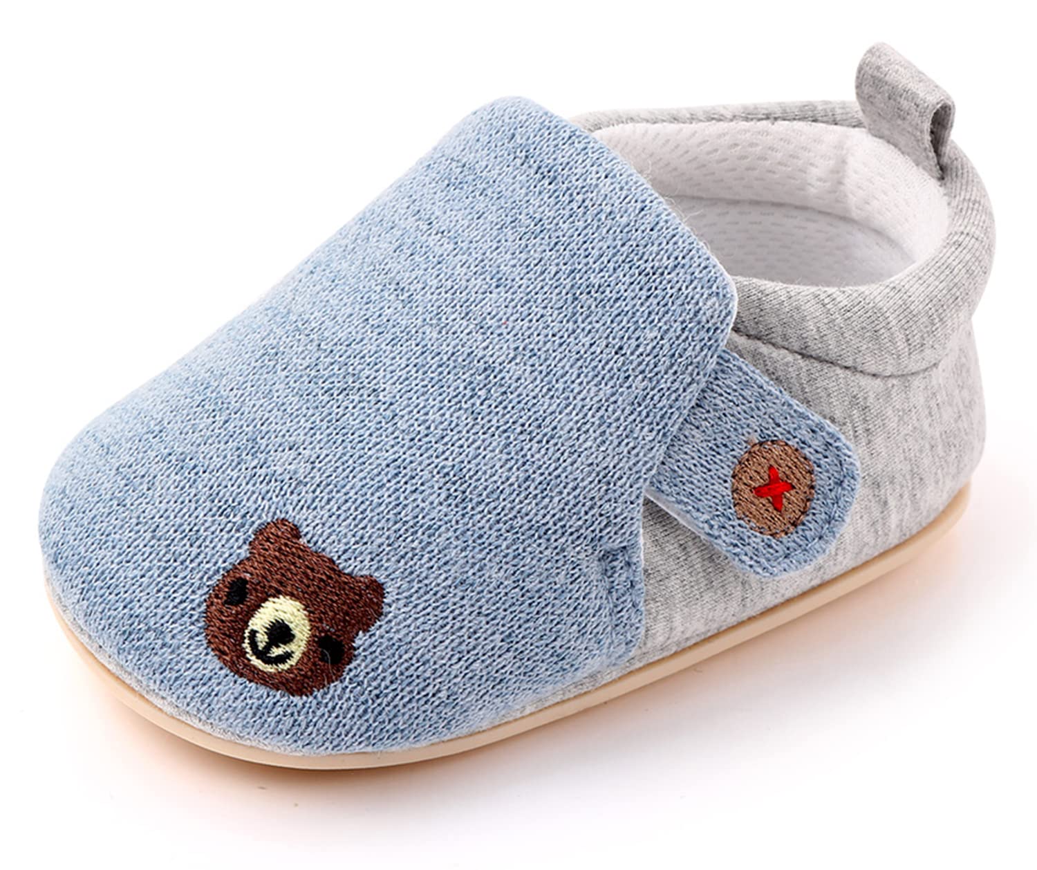 Baby Boys Girls First Walking Shoes Toddler Knit Cartoon House Slippers Lightweight Infant Sneakers Non-Slip