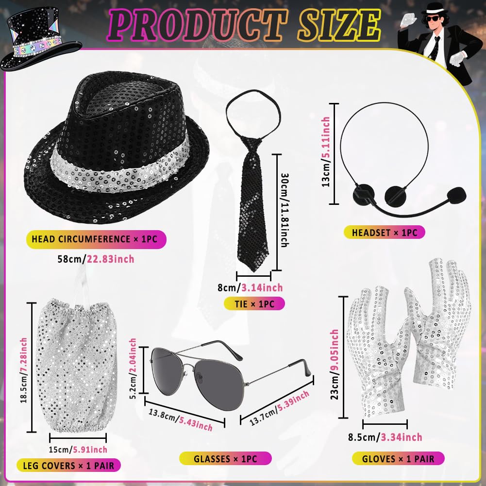 8Pcs MJ Costume Accessories - Image 2