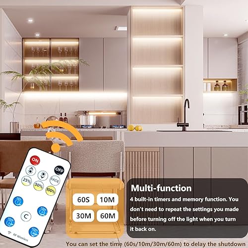 Miniatura 3 de dalattin Cob - Tira de luces LED de 24 V, 16.4 pies, 4000 K, color blanco natural, con control remoto y cinta de aplicación para dormitorio interior