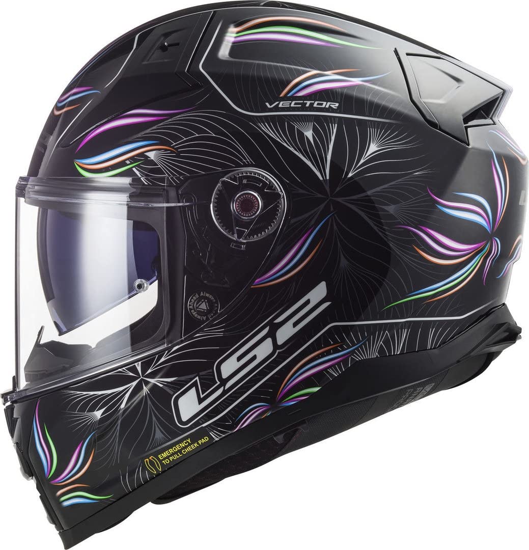 LS2, Casco Moto Integrale VECTOR II TROPICAL Gloss Black White, M
