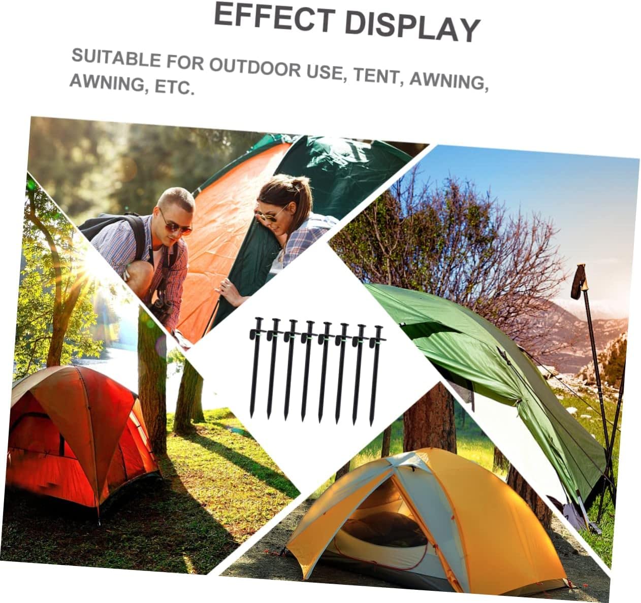 16 pièces piquets de Tente Accessoires de Camping Tente légère tipi extérieur Tente en métal piquets de Sol piquets de Sable piquets de Clou de Camping Piquet extérieur Clous de Sol Piquet de campin