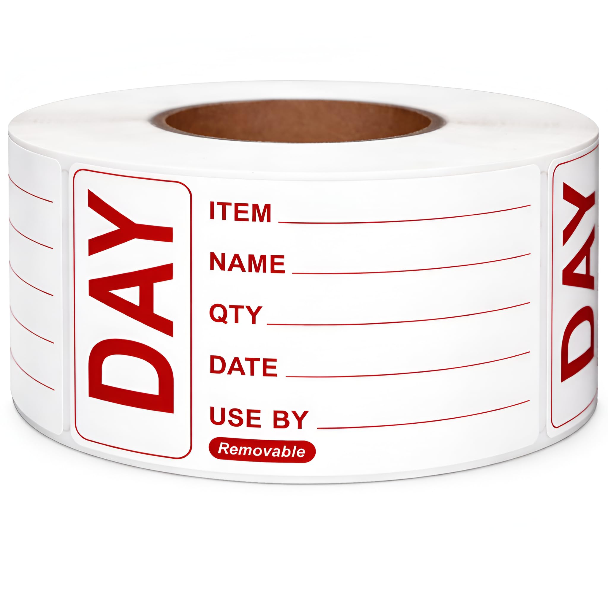 RightBuy - Peel and Stick Red Food Safety Labels - 500 Labels - 50x65mm – Writable Food Rotation & Storage Labels for Catering, Freshness & Kitchen Organization