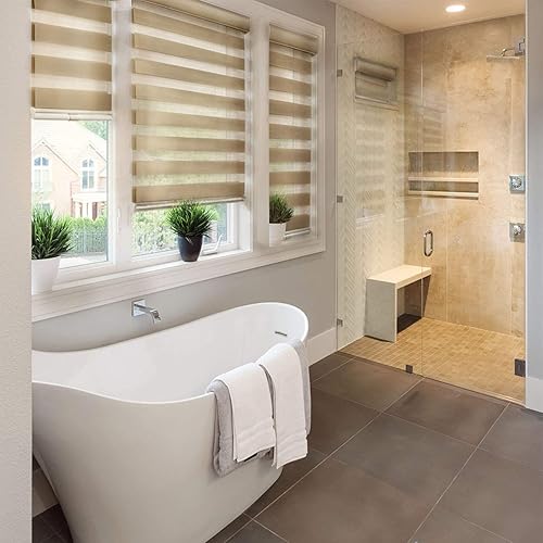 Miniatura 2 de CHICOLOGY - Sombras de cebra sin varillas para uso diario, tratamiento de doble capa para ventana de filtrado de luz, ideal para niños y perfecto