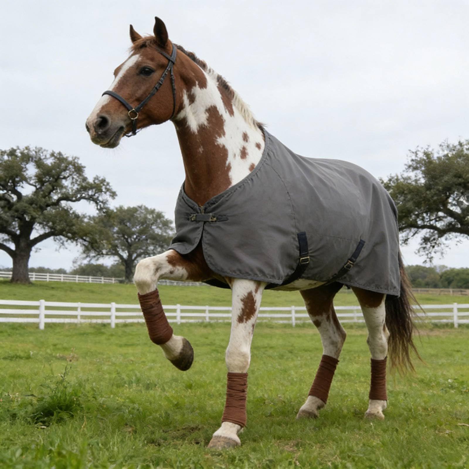 Coperta Cavallo Invernale Imbottita Coperta Cavallo Traspirante Regolabile Attrezzatura Equestre per Puledri, Inverno, 130 Cm