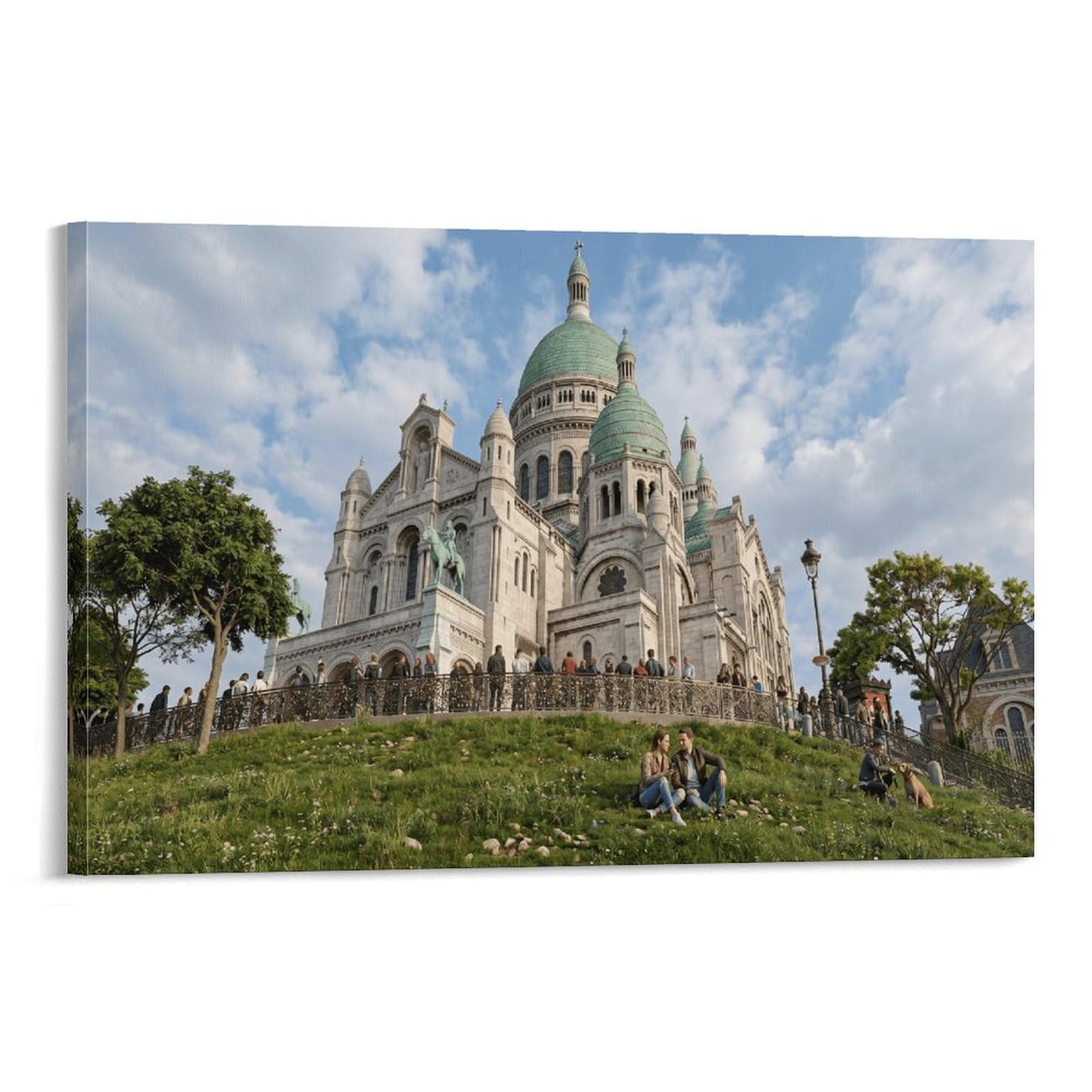 XPASHIQWC Sacré-Cœur Basilica Paris Wall Decor Poster Canvas Prints Picture Modern Wall Art Picture Wall Hanging for Bathroom Wall Decor 08x12inch(20x30cm)