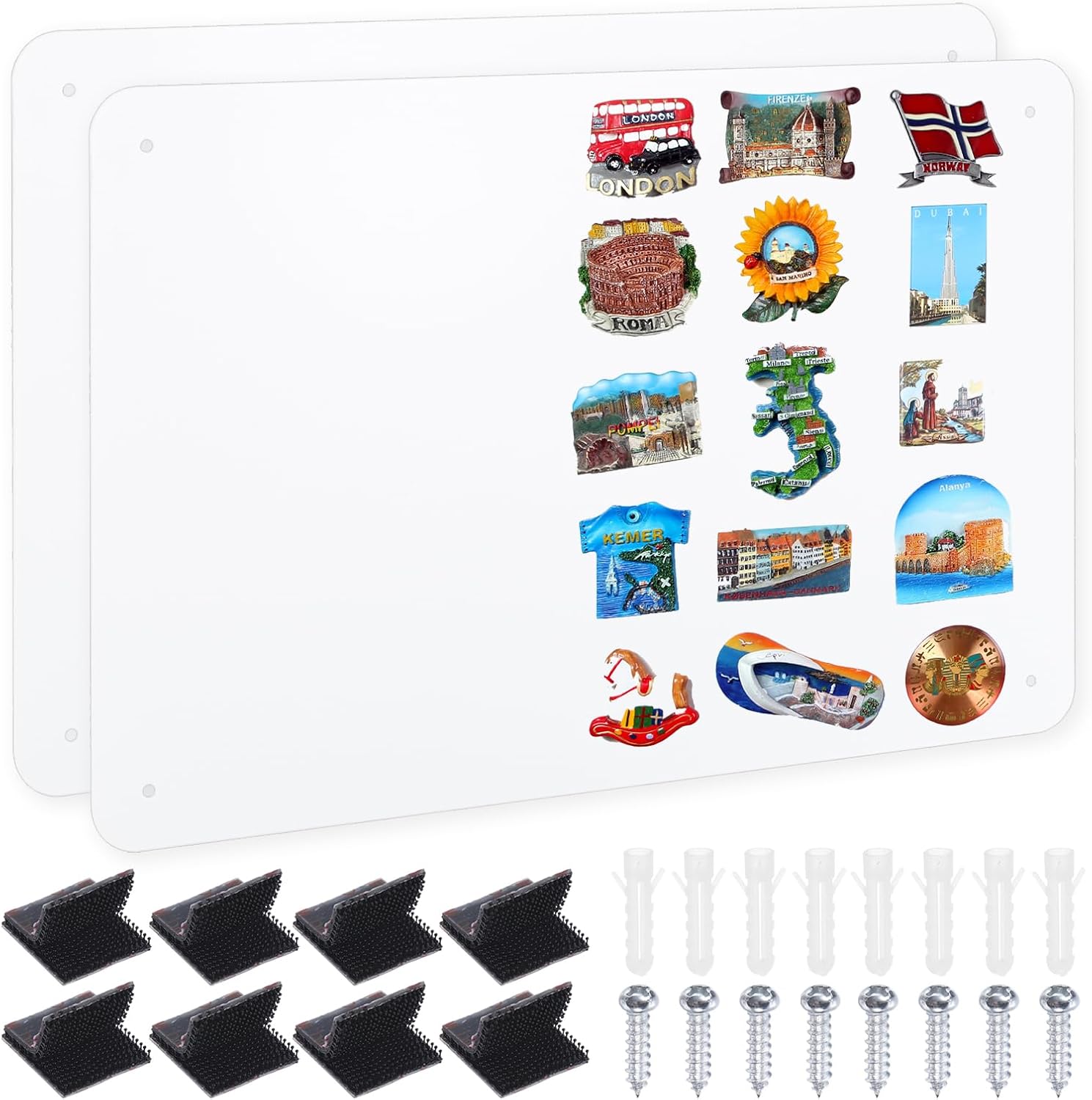 PATIKIL 11x17 Magnetic Board, 2pcs Magnet Board Magnetic Wall Board Bulletin Board Small Metal Display Board Steel for Wall Magnets Collection Display Photo Spice Note Craft Fridge,Silvery