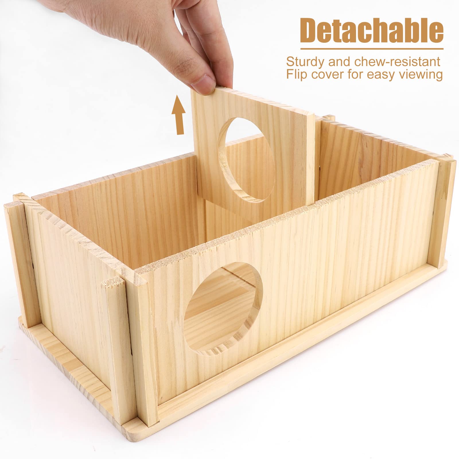 Produktbild von Hamster Holzhaus Mehrkammernhaus | 3-Kammer Versteck Für Kleintiere
