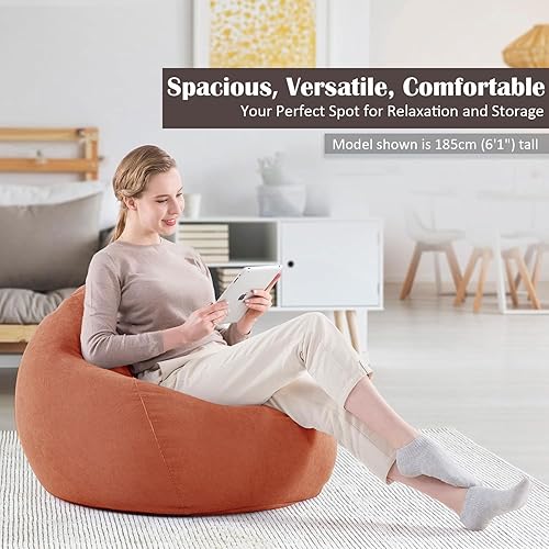 Miniatura 123 de Nobildonna - Funda para silla de puf (relleno sin relleno) de nido de pájaro para niños y adultos. Puf extra grande para almacenamiento de animales