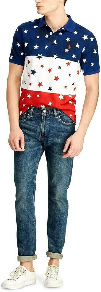 Polo Ralph Lauren mens Classic-fit Americana Star Mesh Polo Shirt