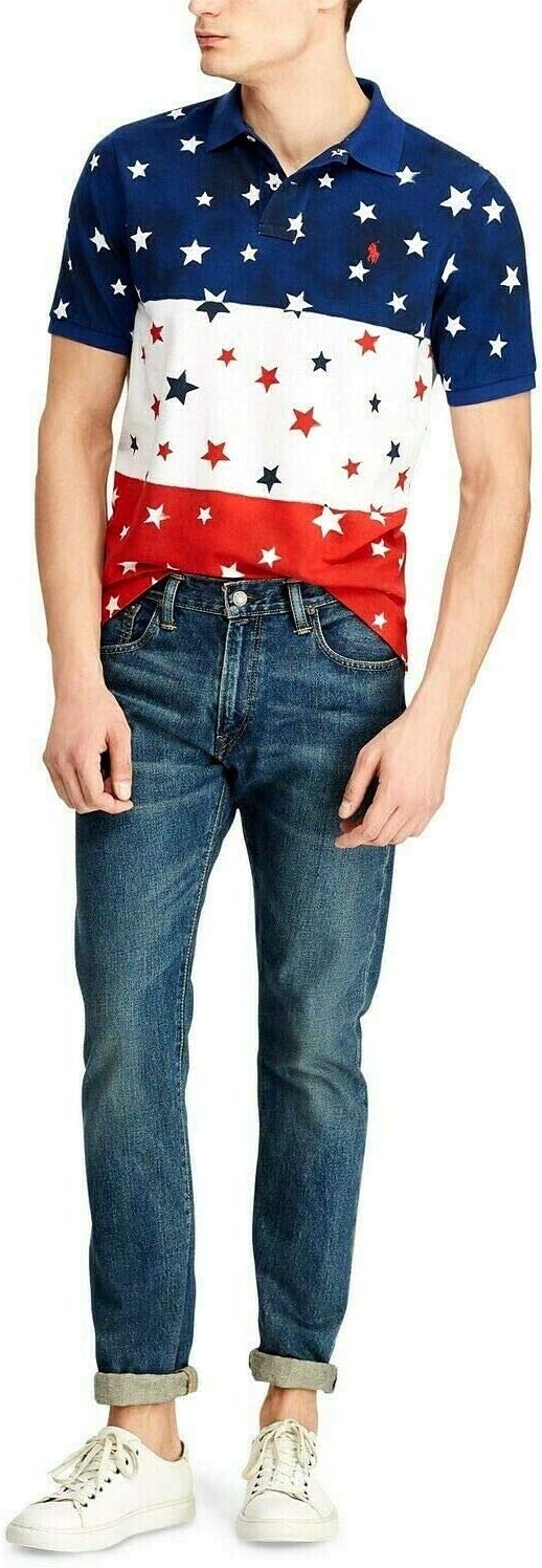 Polo Ralph Lauren mens Classic-fit Americana Star Mesh Polo Shirt