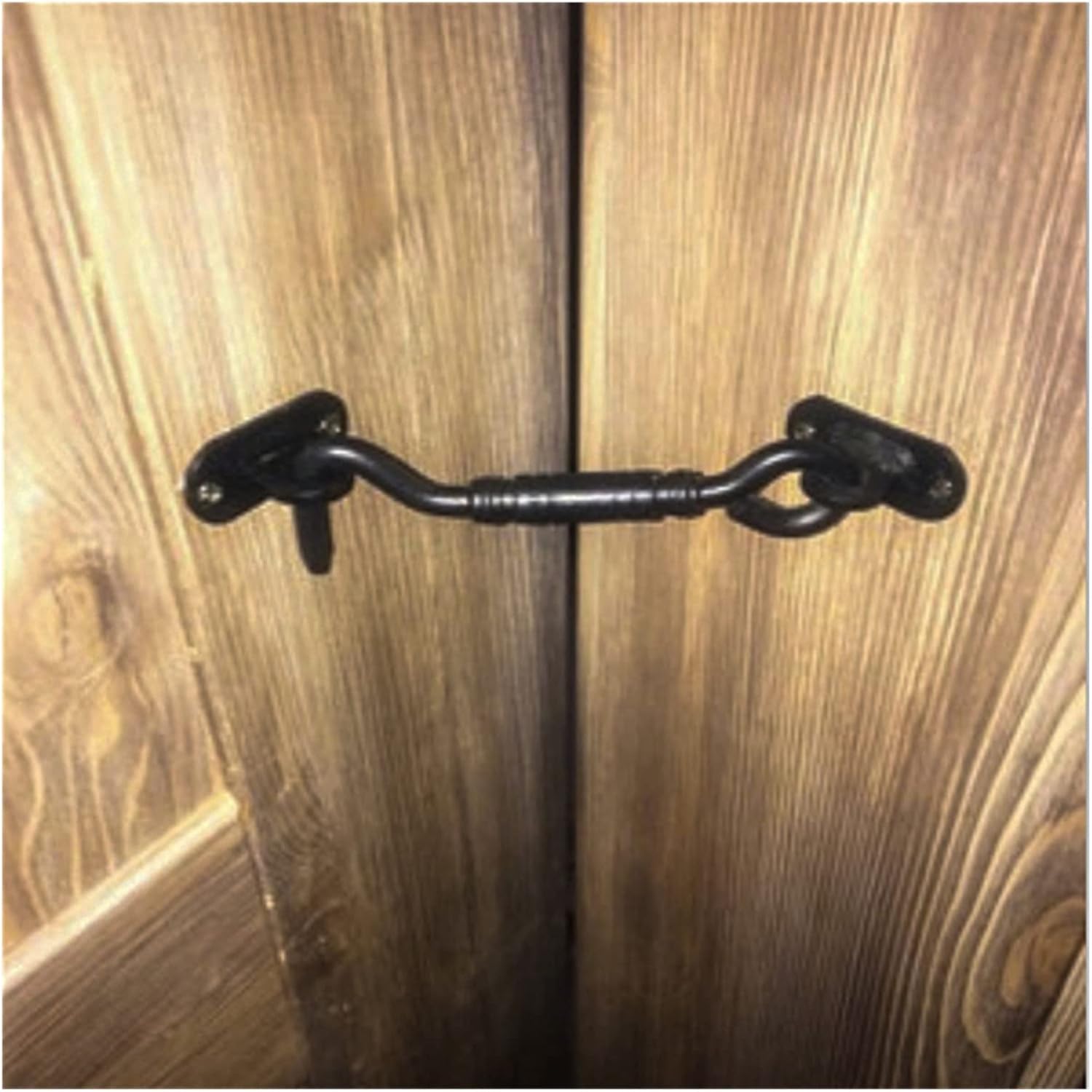 Stainless Steel Cabin Hook, Eye Latch Door Window Nail Privacy Window Wind Latch Hook Silver/Black 1pc 4/6/8 Inch(Silver 8inch)