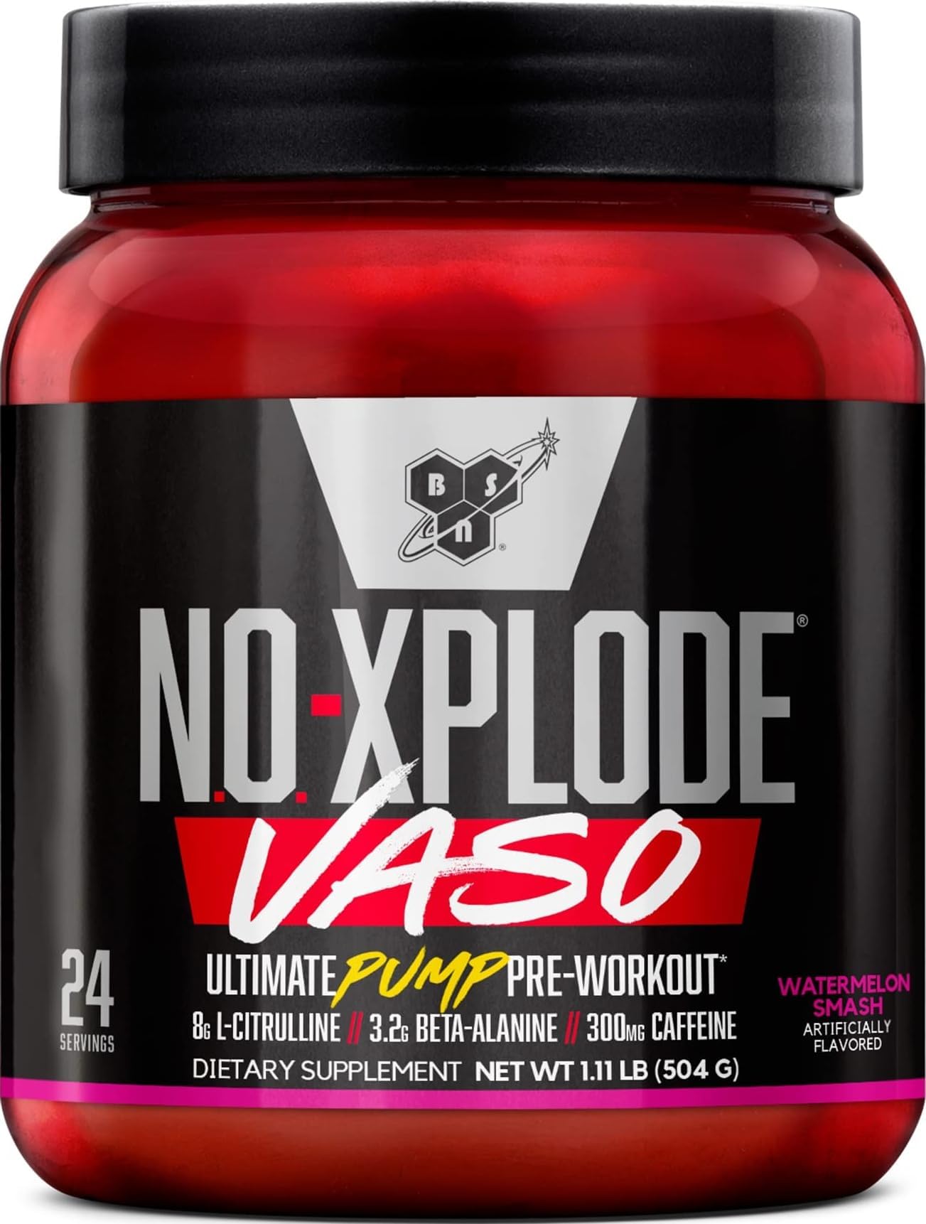 N.O.-XPLODE Vaso Pre Workout Powder, 8g L-Citrulline, 24 Servings