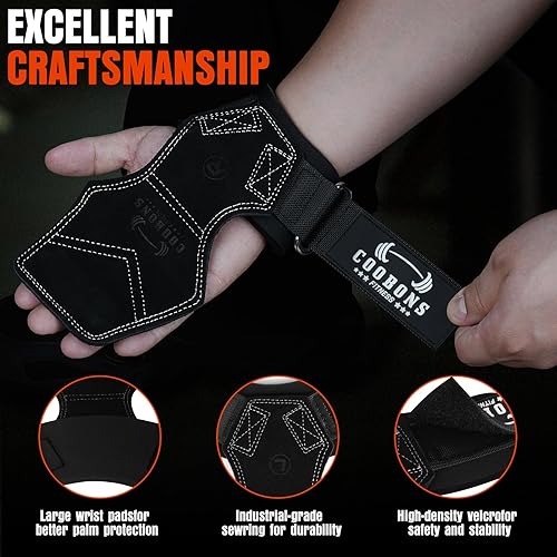 Miniatura 4 de Lifting Wrist Straps for Weightlifting, Double Layer Leather for Weight Lifting Wrist Wraps, Deadlifts, Heavy Powerlifting and Adjustable Wrist