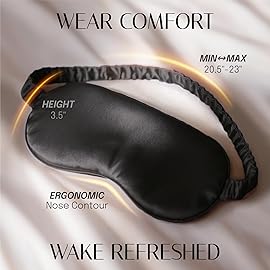 Silk Sleep Mask Eye Mask Blindfold with Double Layer Silk Filling and Elastic Strap for Full Night\'s Sleep, Travel and Nap, Soft Eye Cover Eyeshade with Luxury Bag and Ear Plugs by OLESILK (Black)