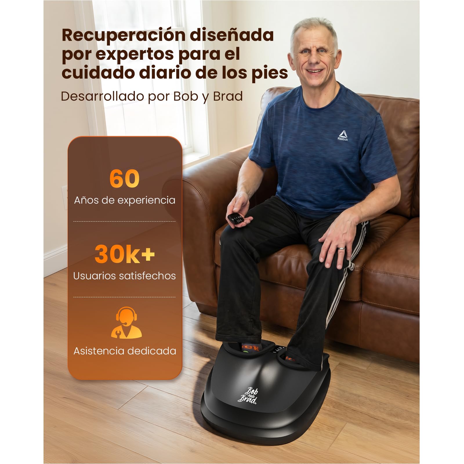 Bob and Brad Masajeador de pies con Calor, Amasado, Compresión y Mando a Distancia, Masajeador de Pies Eléctrico para Fascitis Plantar, Regalos para Hombres y Mujeres