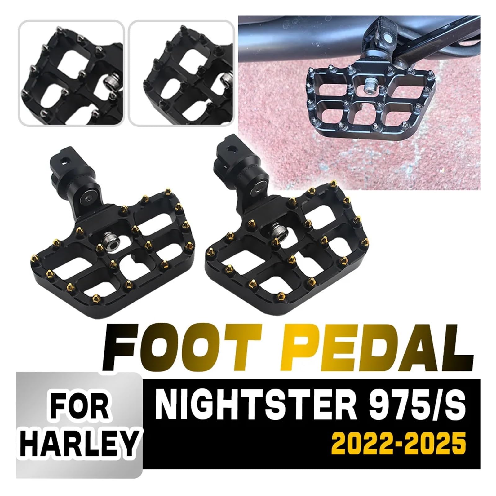 Pedane regolabili estensibili e ribassate per moto, accessori per Har&ley Nightster 975S 975, poggiapiedi anteriori Resto Pioli Pedali