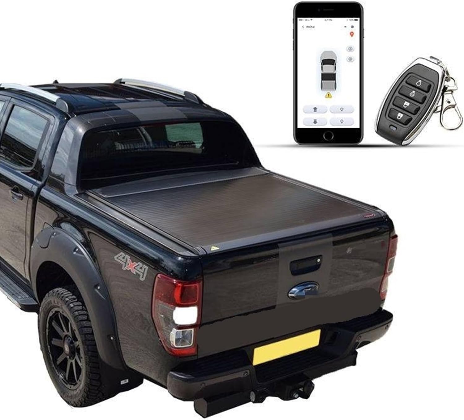 Pickup Accessories Electric Aluminum Retractable Pickup Truck Bed Covers Tonneau Cover Compatible with Ford Ranger 2012-2020