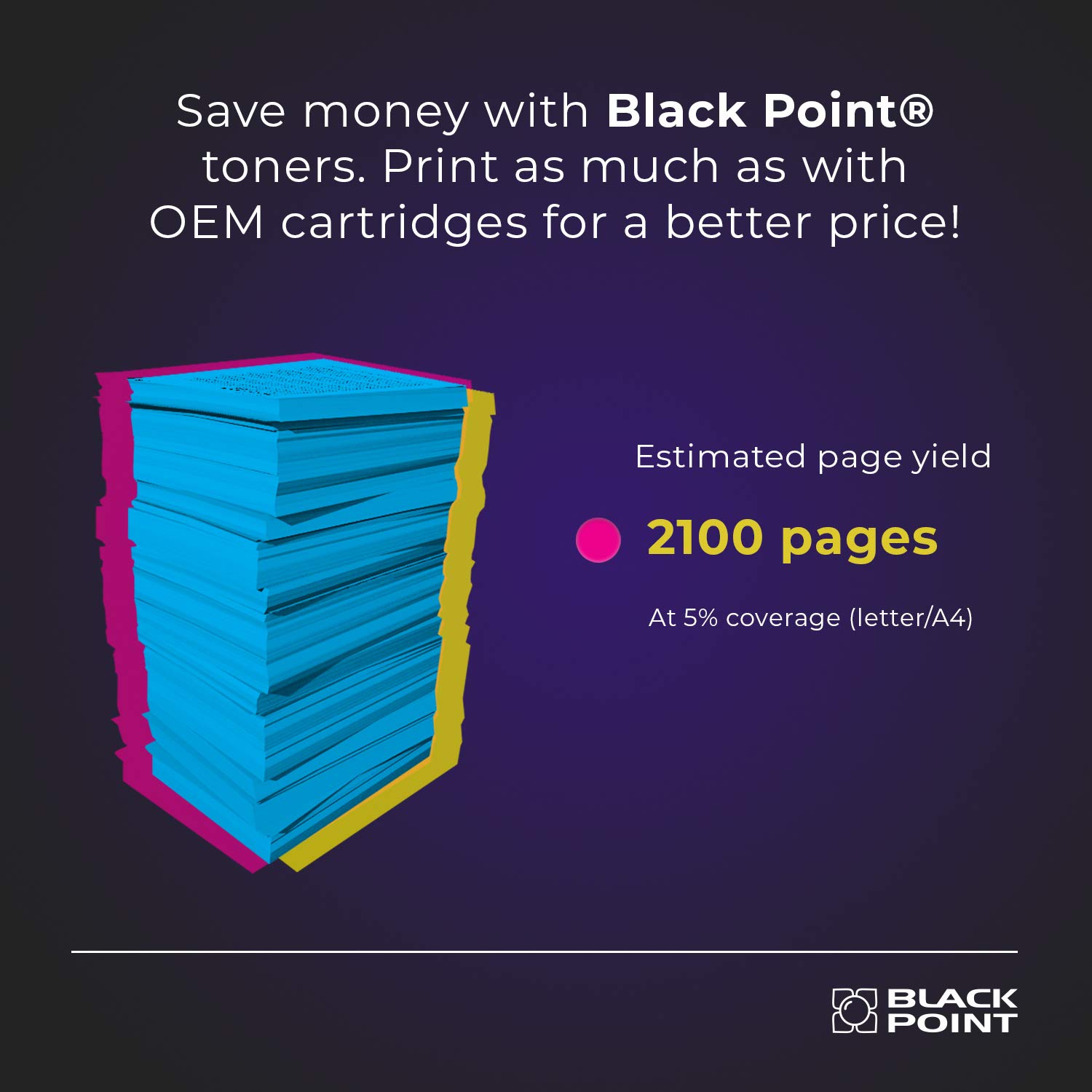 Black Point [Mit Chip Toner Kompatibel zu W2033A (HP 415A) - Rot - für HP Color LaserJet Pro: M454dn – Bild 3
