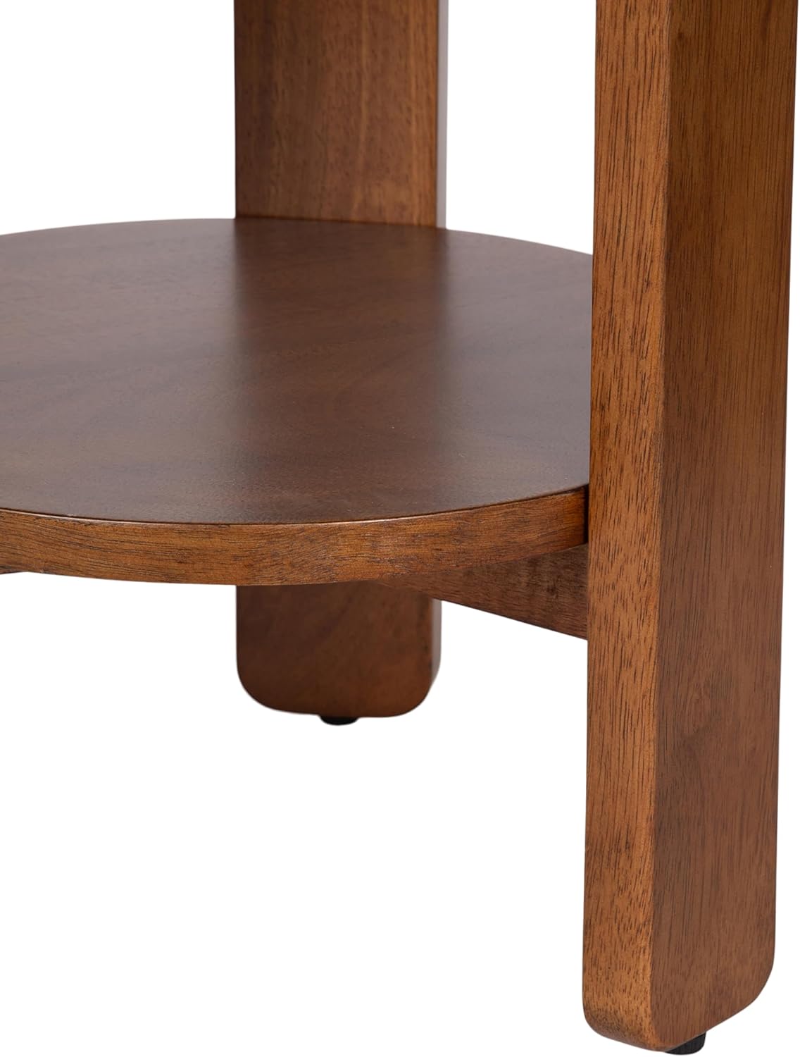 Kate and Laurel Foxford Tiered Round Side Table, 16 x 16 x 23, Walnut Brown, Transitional Two-Tier Circle Nightstand Table with Storage and Resilient Wood Construction for Bedroom Decor