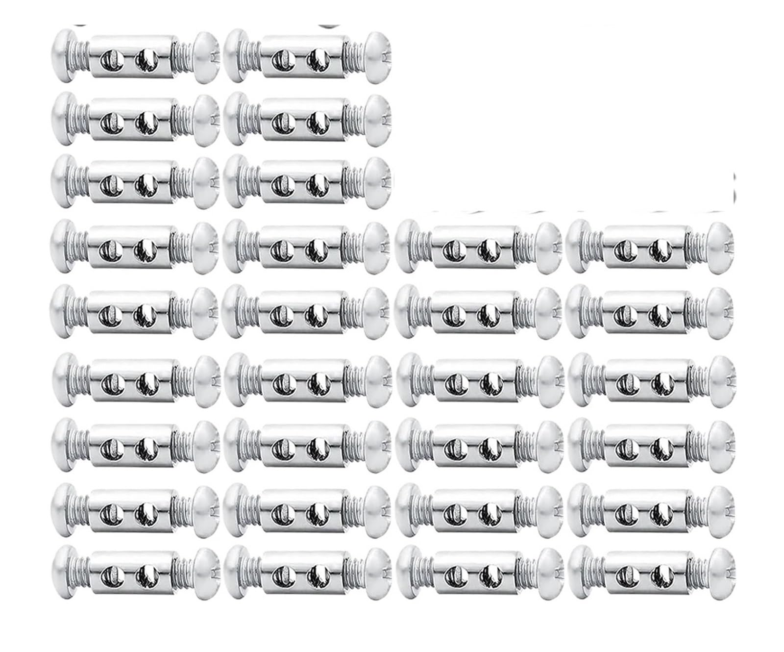 10-100 pezzi di clip for imbracatura cavi metallici con doppi fori regolabili, morsetti, viti, hardware fisso, cavo in acciaio, fissaggio in metallo rame per Fune(100PCS)