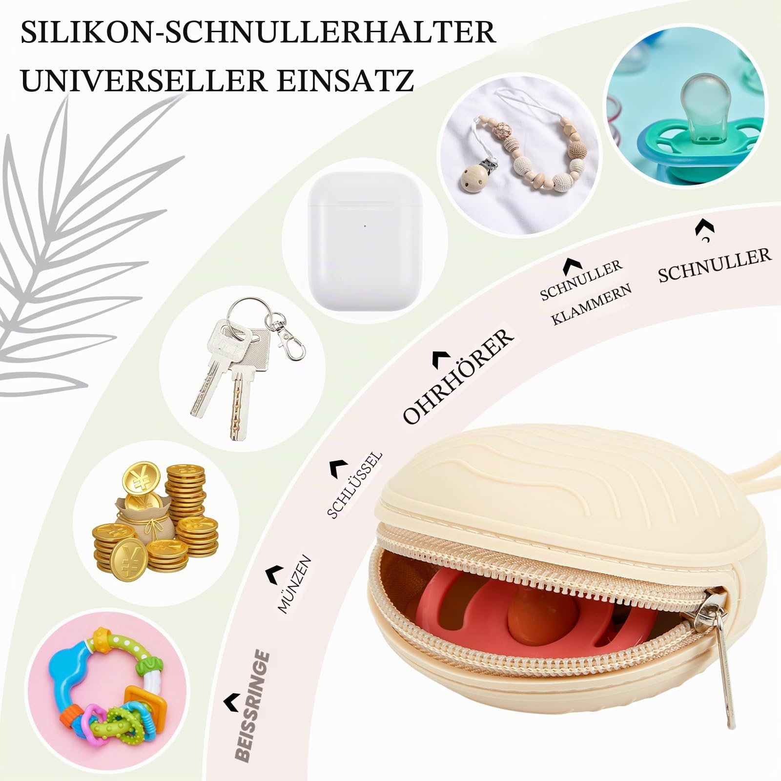 Kleine Wickeltasche, Multifunktionstasche mit Silikon-Schnullerhalter, Reise-Crossbody-Tasche (schwarz)