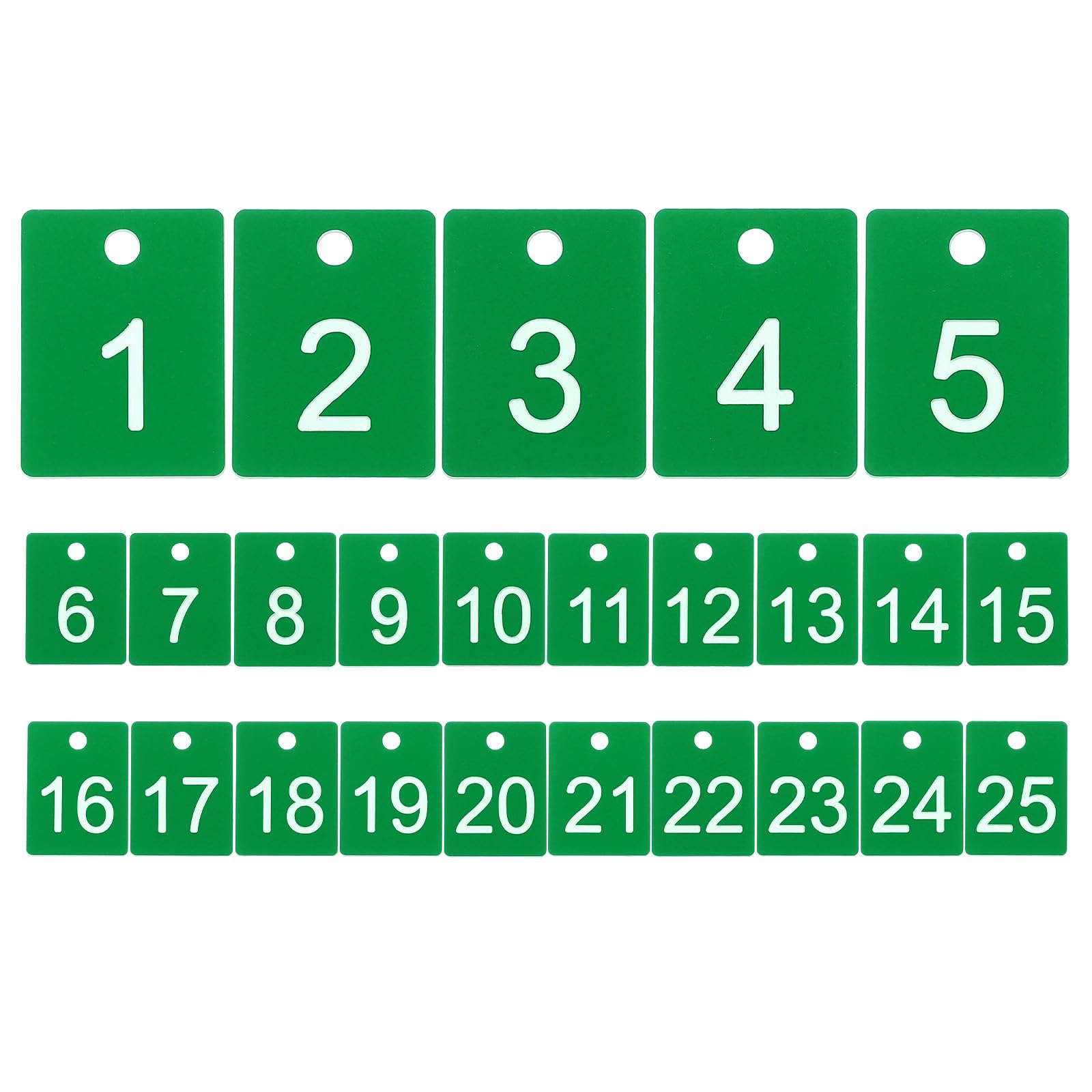 PATIKIL 25PCS Rectangle Number Tags 1-25