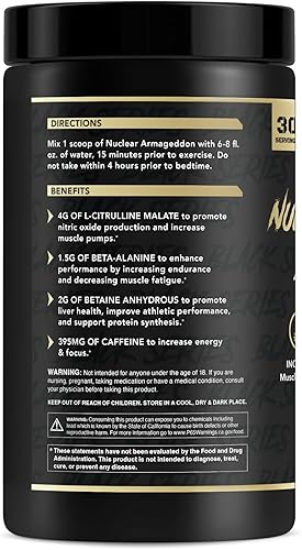 Miniatura 10 de Anabolic Warfare Nuclear Armageddon - Polvo de preentrenamiento para hombres y mujeres con L-citrulina, beta alanina en polvo y cafeína (jugo de