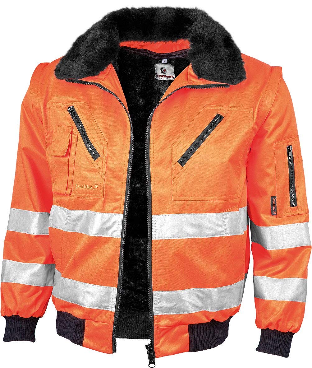 Gonschorek Qualitex Warnschutz Pilotenjacke gelb oder orange (5XL, warnorange)
