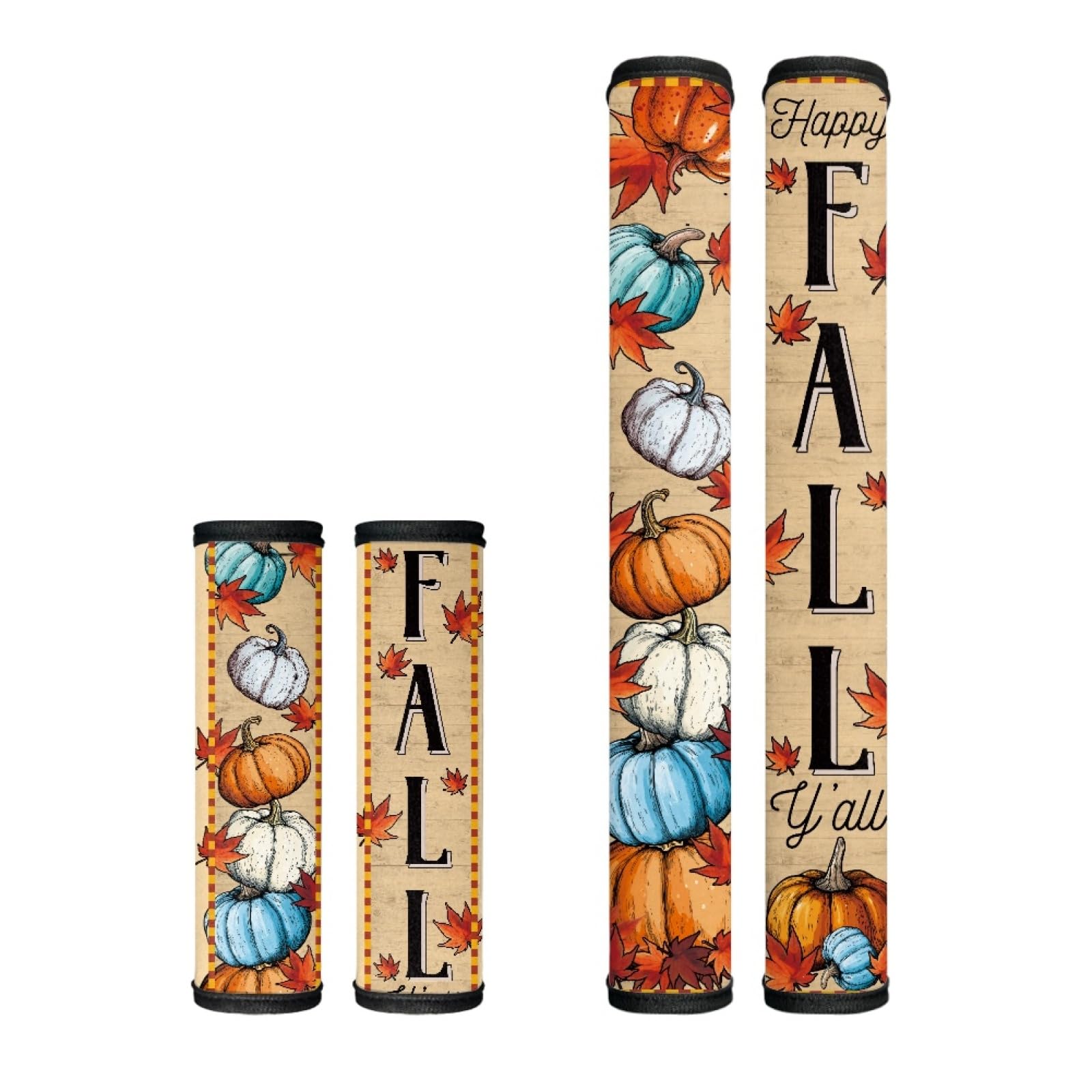Dreaweet Pumpkin and Maple Leaf Print Refrigerator Handle Covers Set of 4