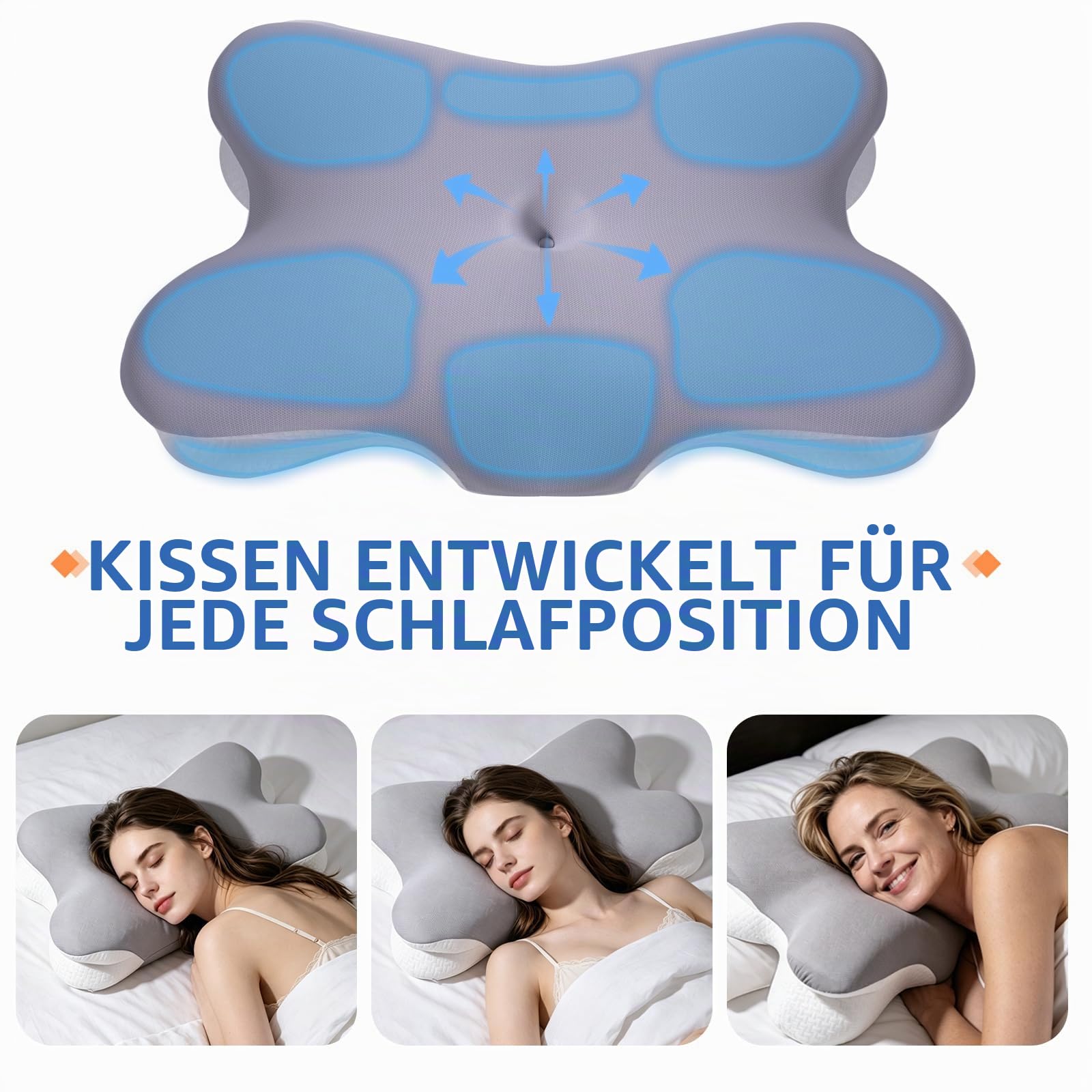 Nackenkissen Kopfkissen | 2 Höhen Memory Foam Nackenkissen