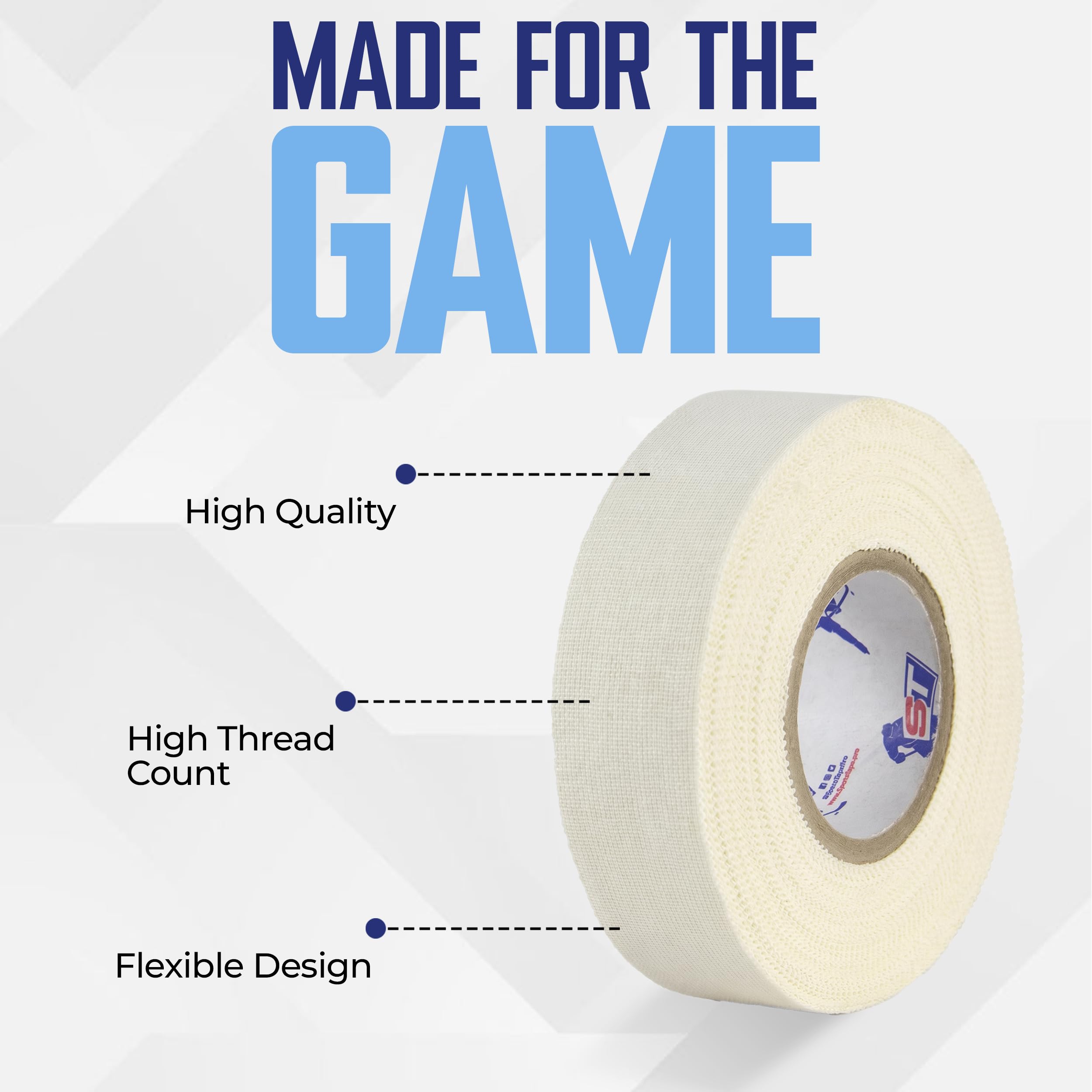 Sports Tape Taśma hokejowa, 6 rolek, szerokość 1 cal, długość 20 metrów (tkanina)