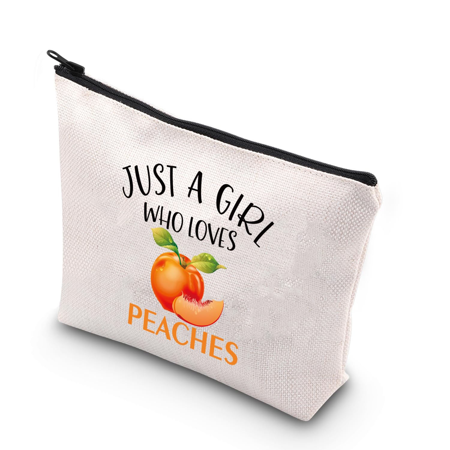 BDPWSS Peaches Makeup Bag Peaches Gift For Women Peach Lover Gift Just A Girl Who Love Peaches Sweet Peaches Zipper Pouch For Fruit Lover Gift (Girl