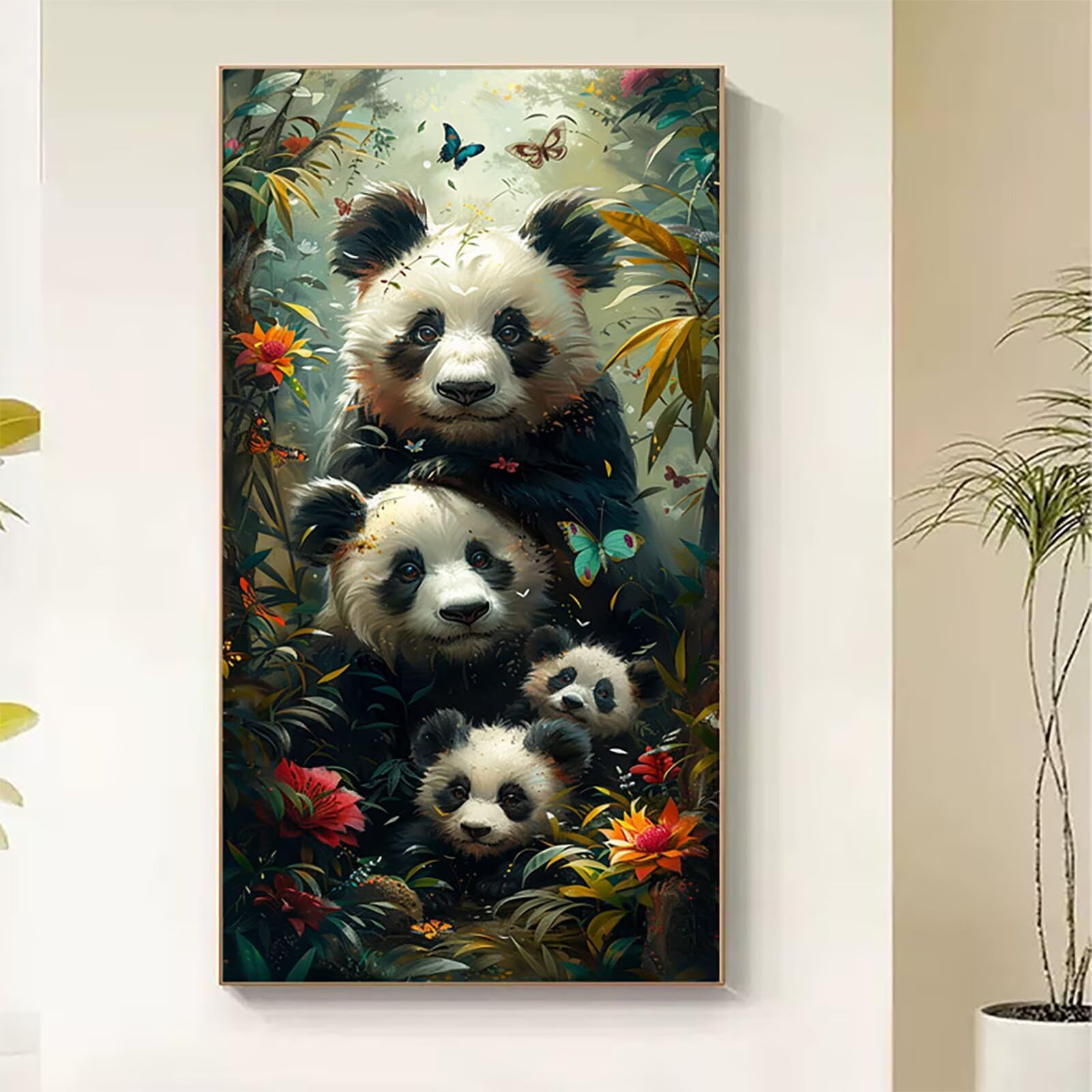 Dipingere con i Numeri Adulti Panda, Dipingere con i Numeri Pianta, Fai da te Paint by Numbers per Principianti, Hobby Creativi Adulti, Painting by Numbers per Decorazioni Casa Regalo 100x200cm Q-2149
