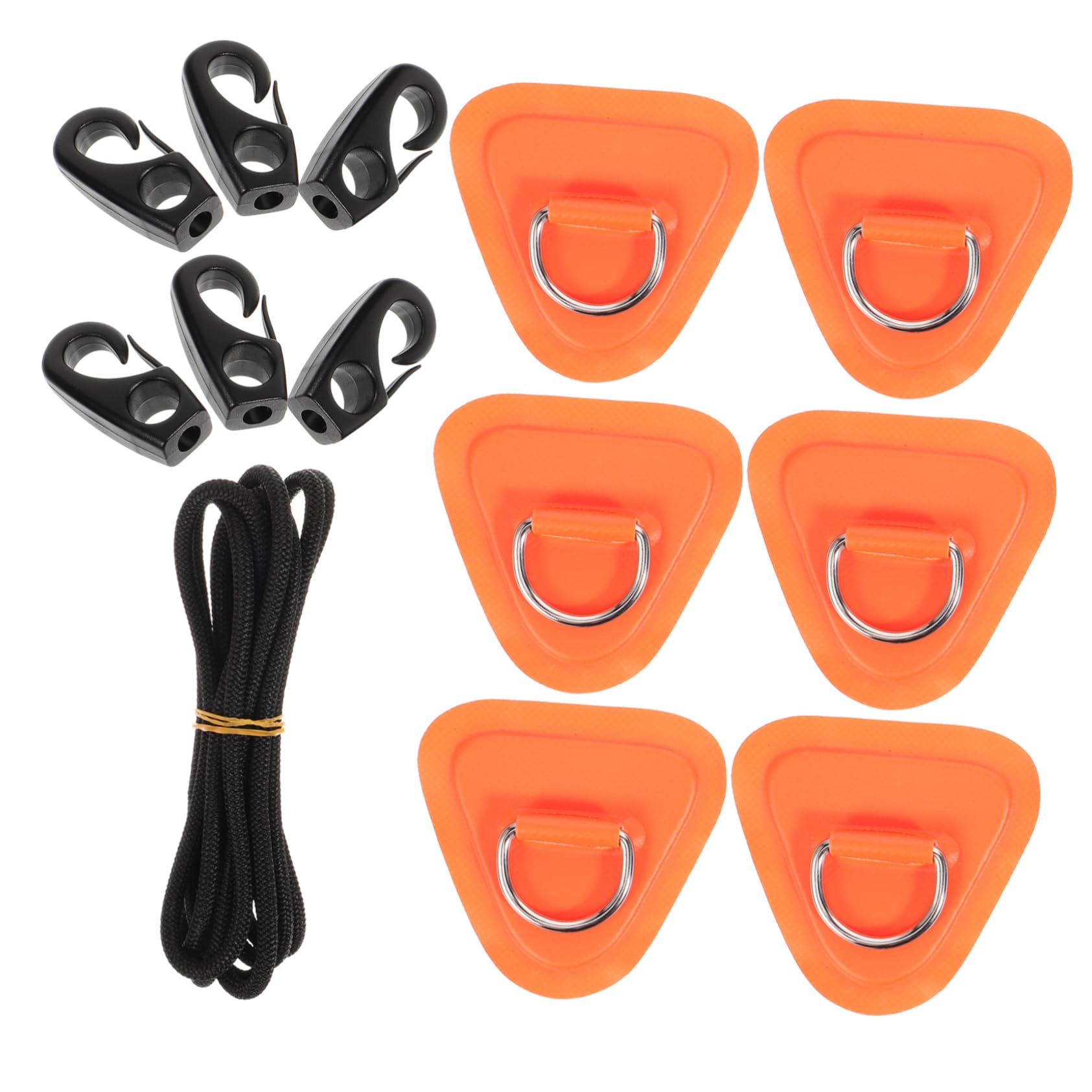 Toyvian Aufblasbare Plattenfixierzubehör D Ringe Kajak-Patches Kajak -Teile Aufblasbares Boot D-Ring-Patch Flicken für Schlauchboote Aufblasbares Kajakzubehör Plastik Orange