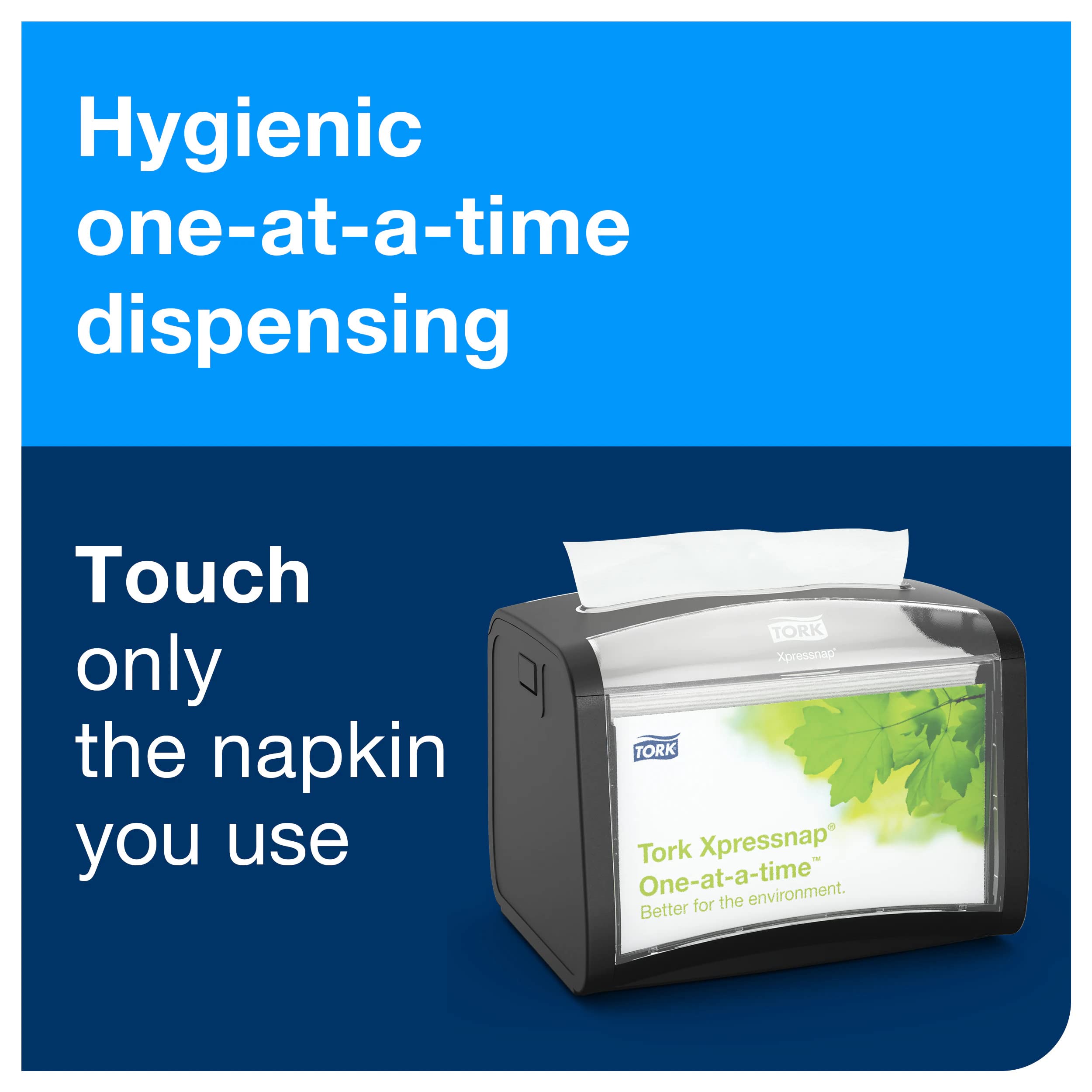 Tork 13670 Tovaglioli intercalati Extra Soft per dispenser Xpressnap Premium, sistema N4, 2 veli, 8 pacchi x 500 tovaglioli (4000pz), 21,3 cm (lungh.) x 33 cm (largh.), motivo a foglie, bianco
