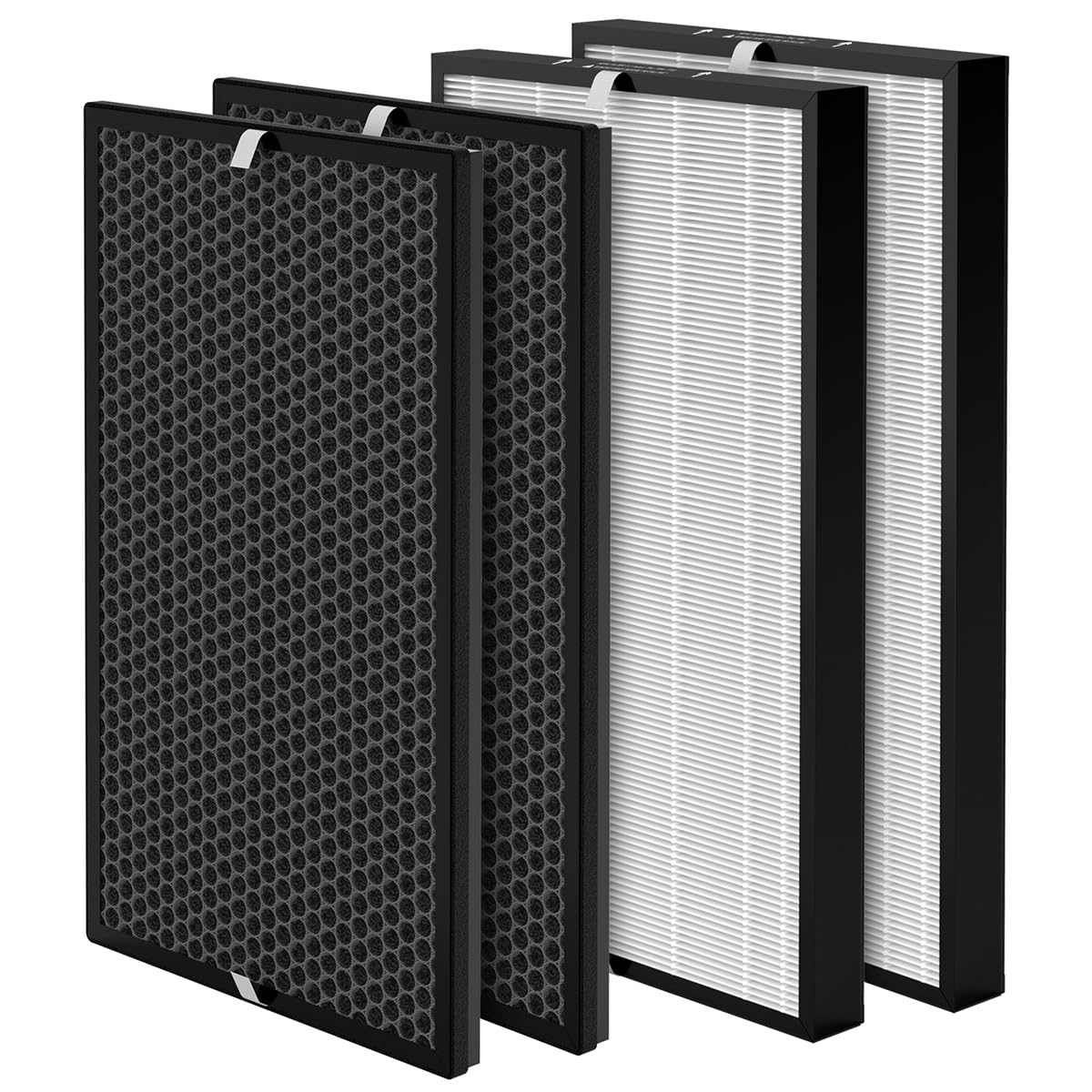 CLEARBREEZETrue HEPA Replacement Filter Set Compatible with 5000 5000 Pro 5500 Puri-Fier, with 2 HEPA and 2 Activated Carbon Filter, White